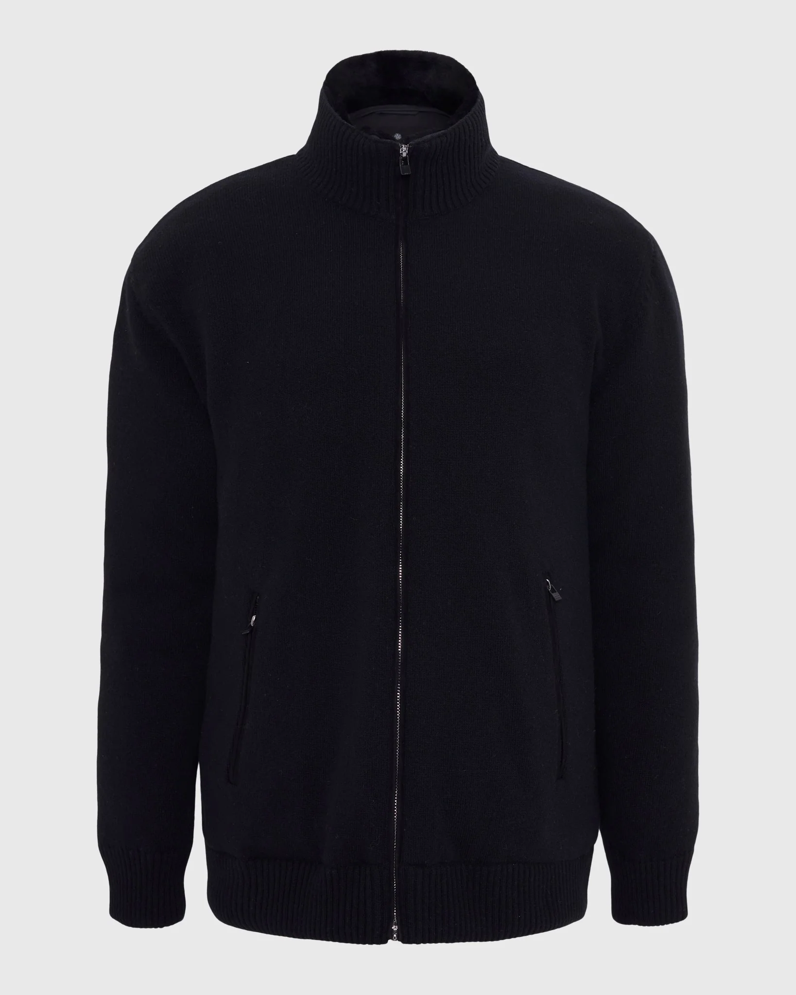 MEN`S KNIT JACKET, QUILTED DOWN-FILLED LINED, DETACHABLE SELECT SHEARLING LAMB COLLAR - Image 13