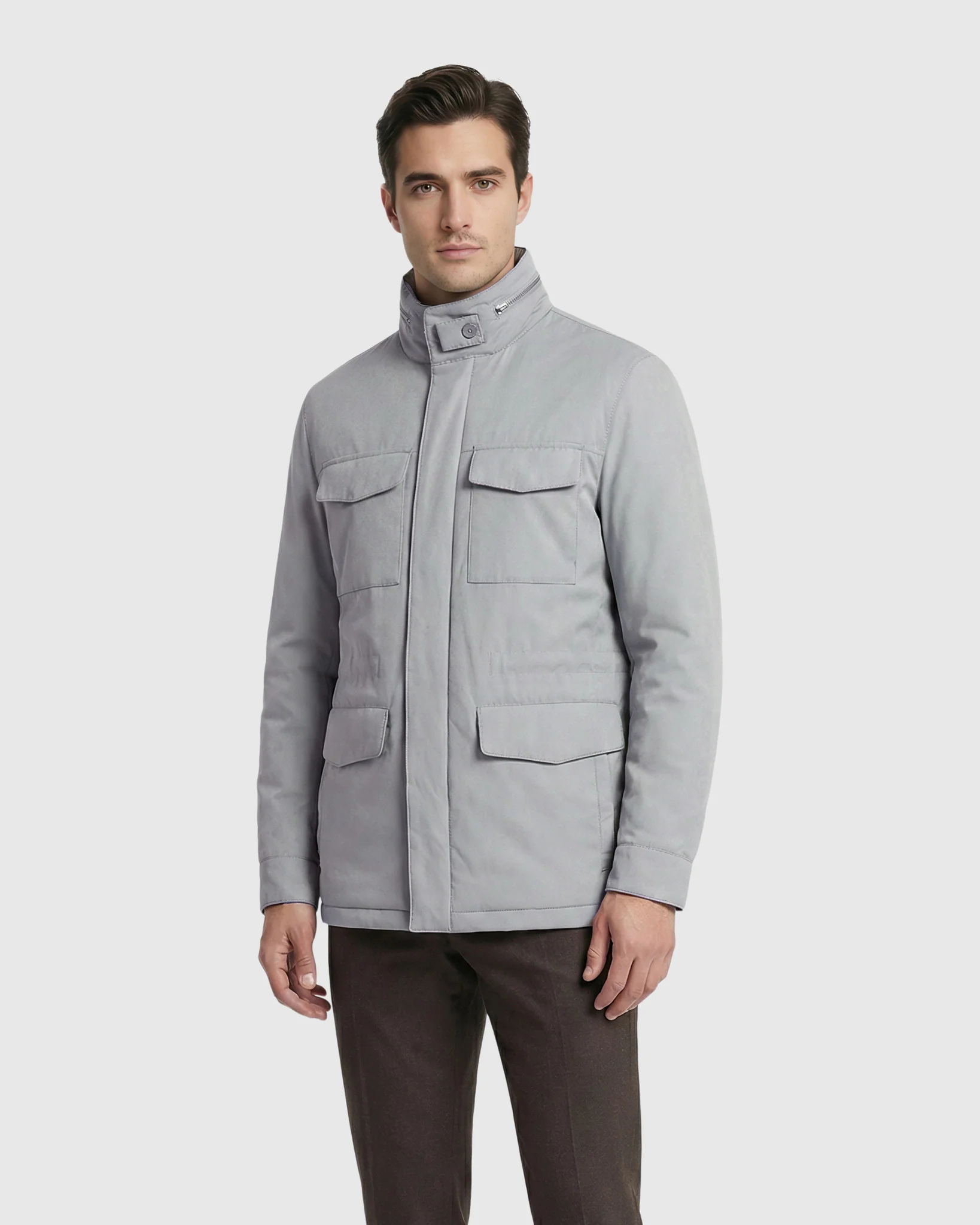 MEN'S 4-POCKET JACKET, CONCEALED ZIP HOOD - Image 7