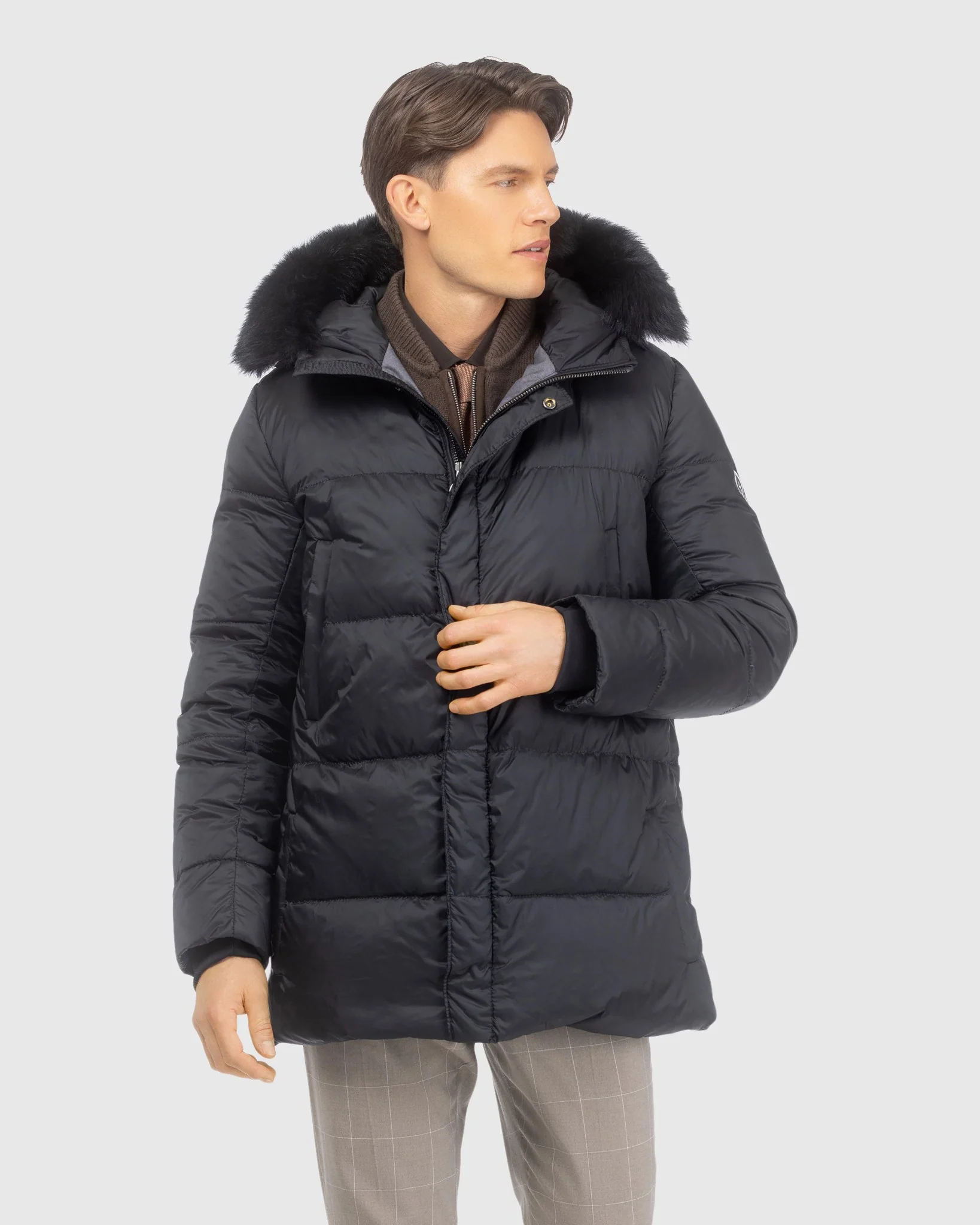 MENS APRES-SKI JACKET WITH DETACHABLE TOSCANA LAMB HOOD TRIM - Image 3