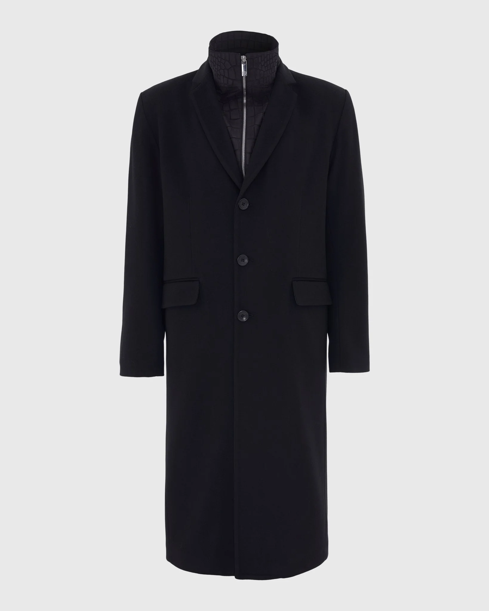 MEN`S COAT CRAFTED FROM LORO PIANA WOOL, SELECT NUBUCK CROCO EMBOSSED DICKEY - Image 11