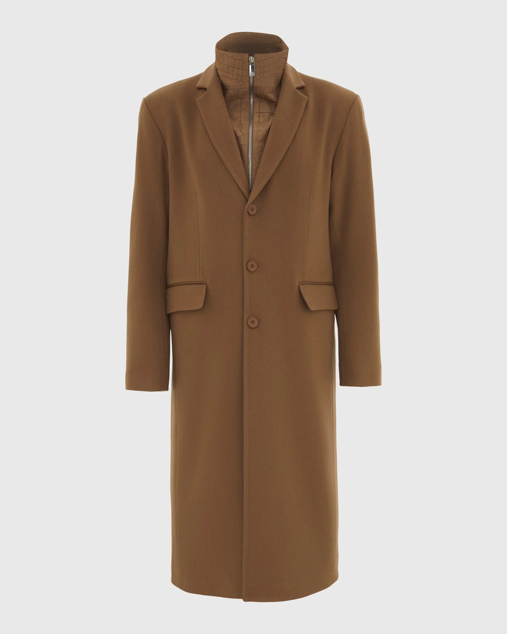 MEN`S COAT CRAFTED FROM LORO PIANA WOOL, SELECT NUBUCK CROCO EMBOSSED DICKEY - Image 14