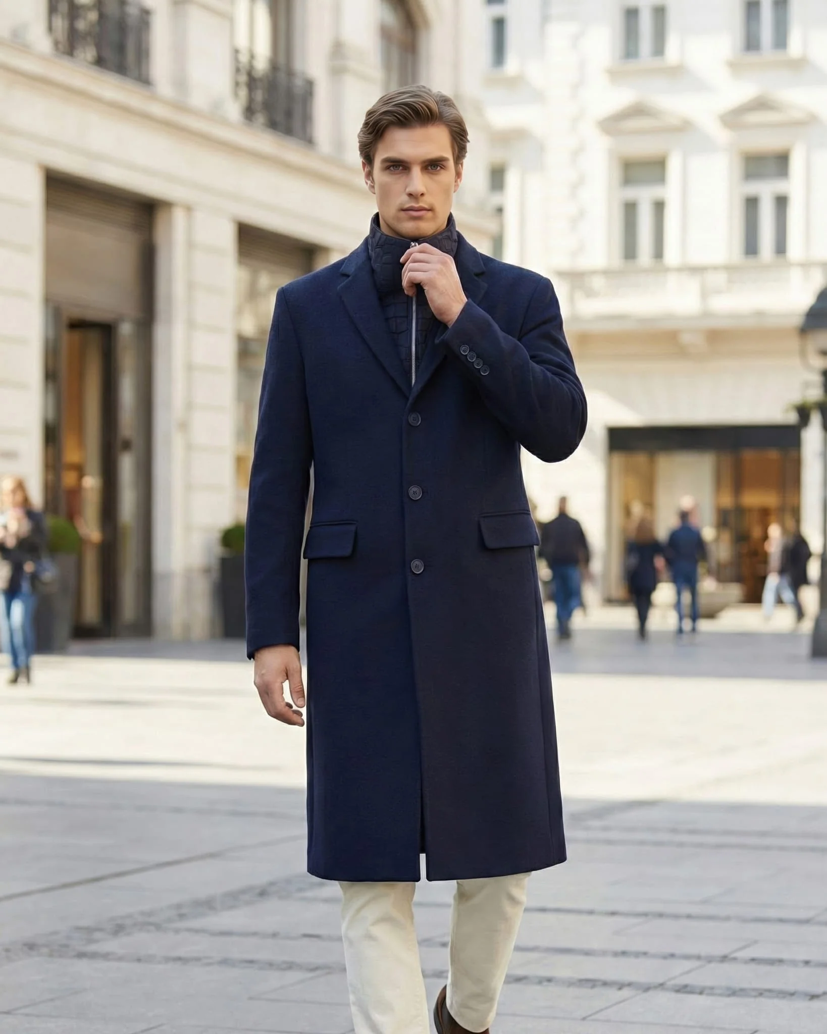 MEN`S COAT CRAFTED FROM LORO PIANA WOOL, SELECT NUBUCK CROCO EMBOSSED DICKEY - Image 15