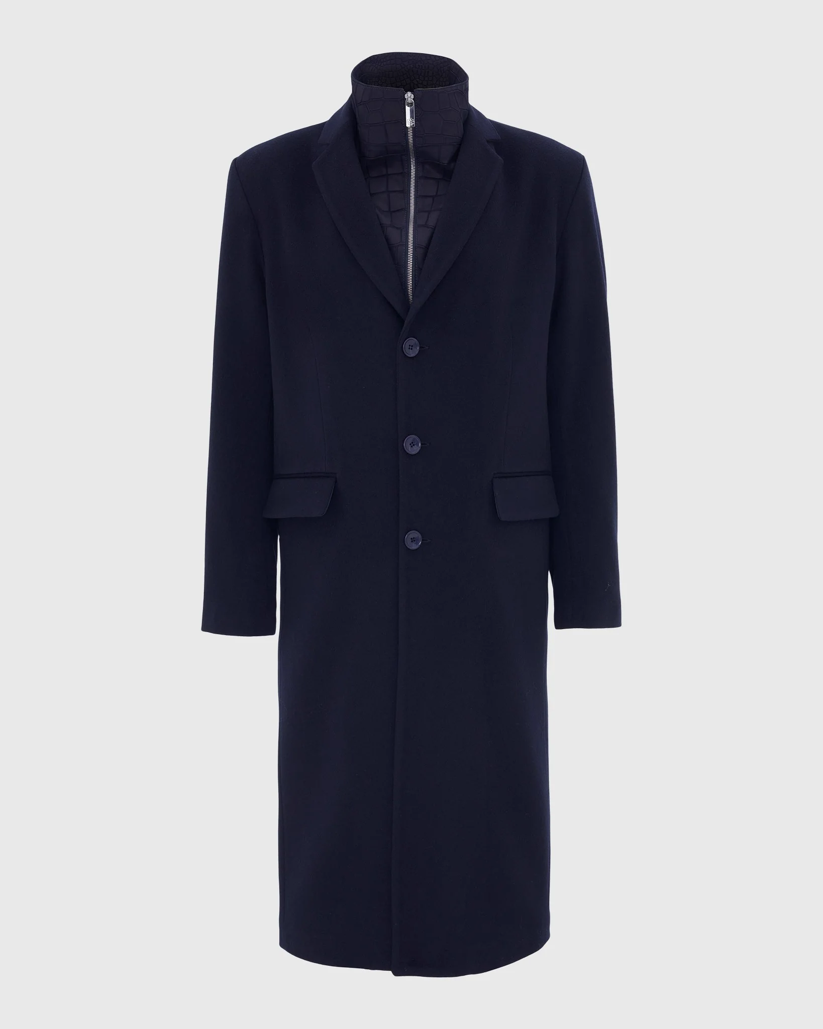 MEN`S COAT CRAFTED FROM LORO PIANA WOOL, SELECT NUBUCK CROCO EMBOSSED DICKEY - Image 4