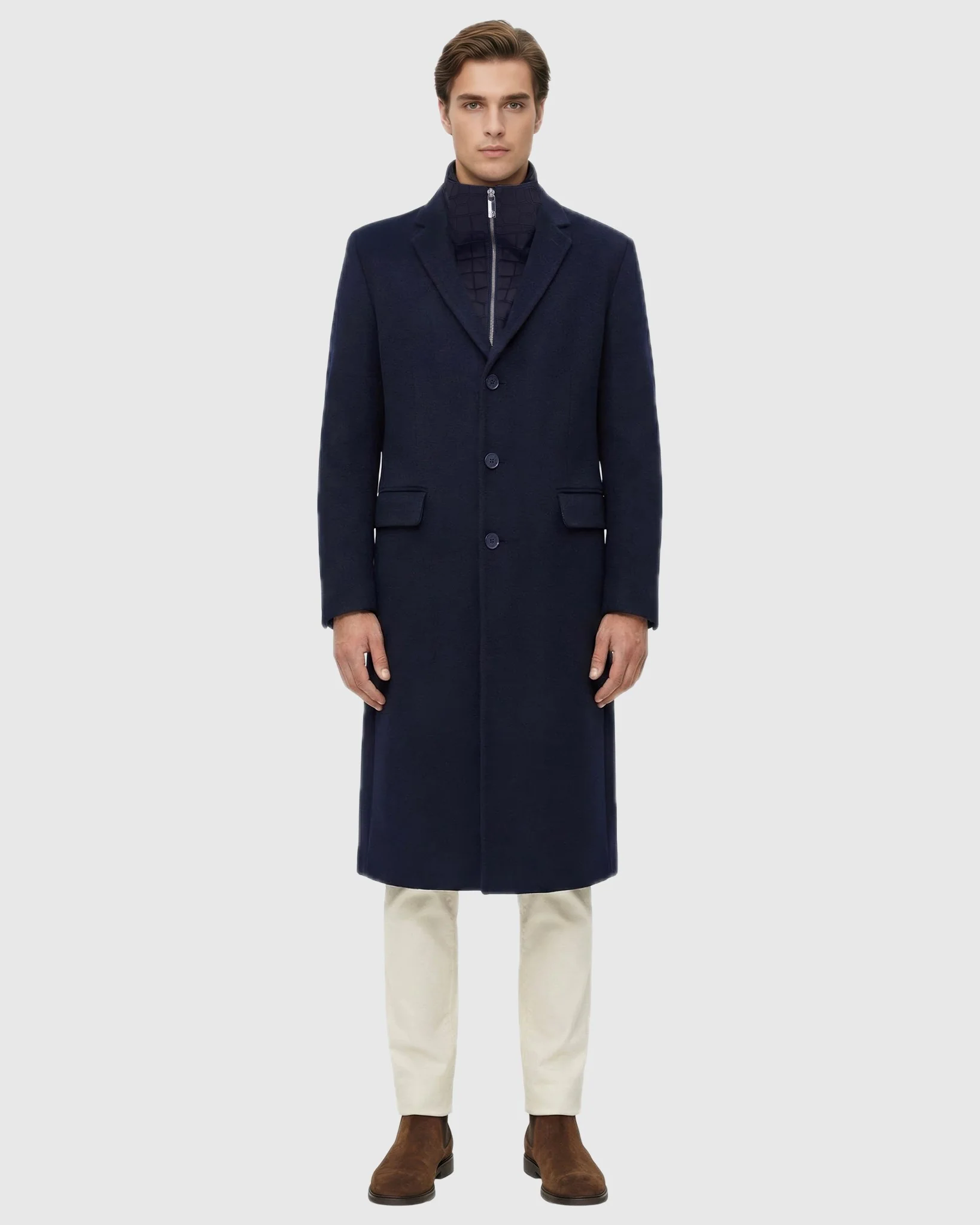 MEN`S COAT CRAFTED FROM LORO PIANA WOOL, SELECT NUBUCK CROCO EMBOSSED DICKEY - Image 6