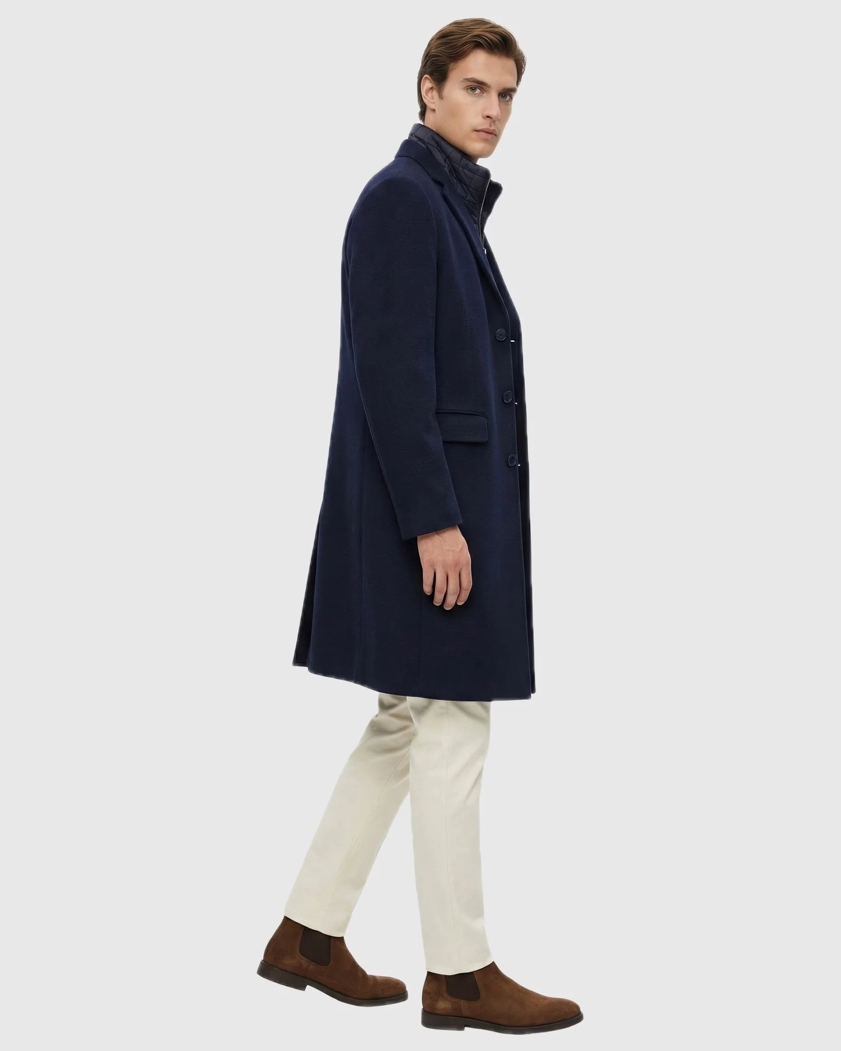 MEN`S COAT CRAFTED FROM LORO PIANA WOOL, SELECT NUBUCK CROCO EMBOSSED DICKEY - Image 7