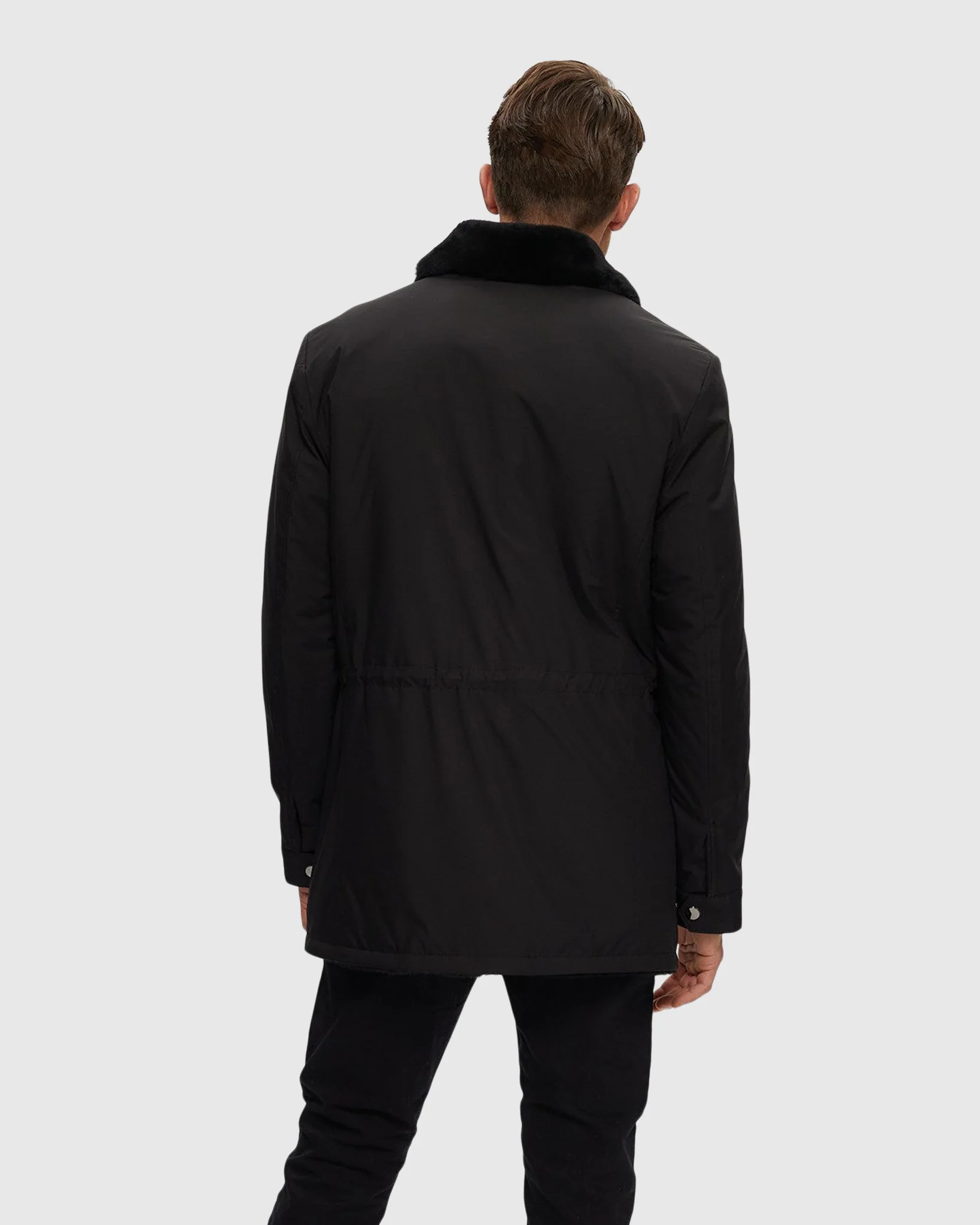 Men's Fabric Jacket With Select Shearling Lamb Lining - Image 4