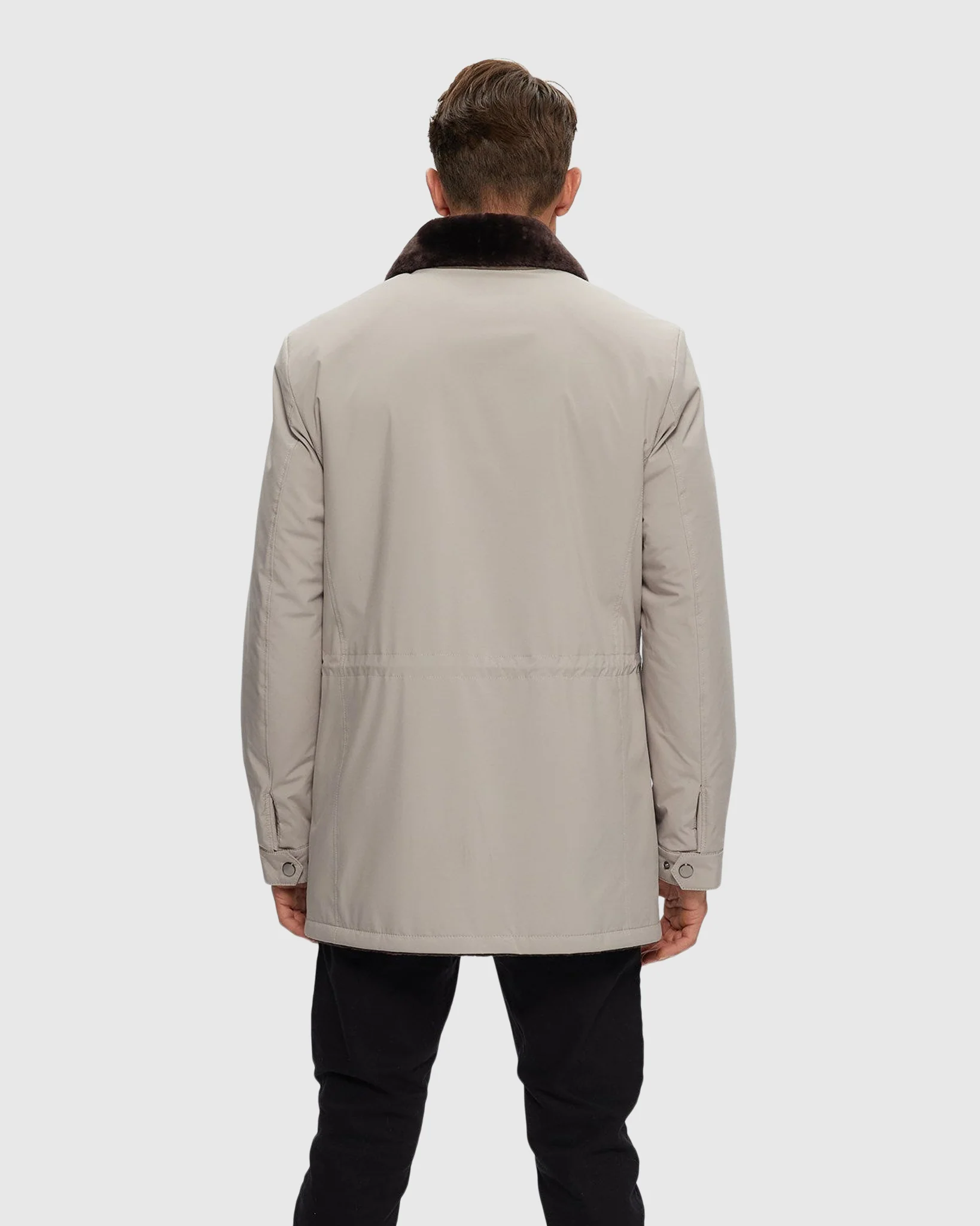Men's Fabric Jacket With Select Shearling Lamb Lining - Image 6