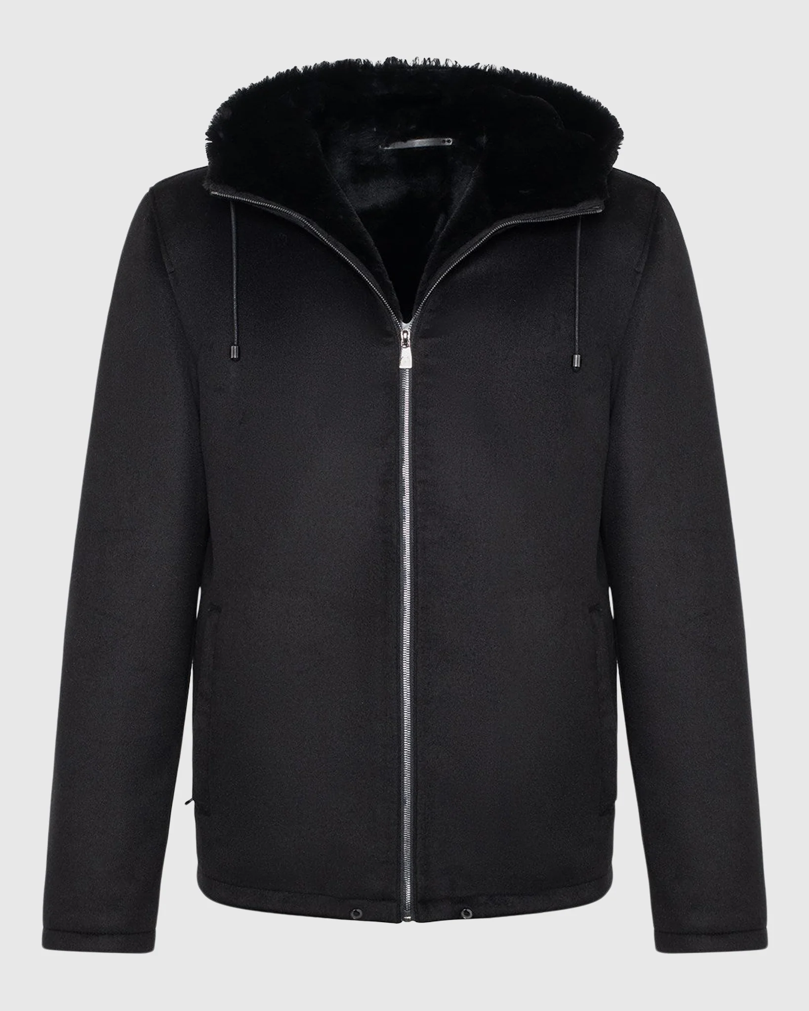 MENS FABRIC PARKA WITH SHEARLING LAMB LINING - Image 4