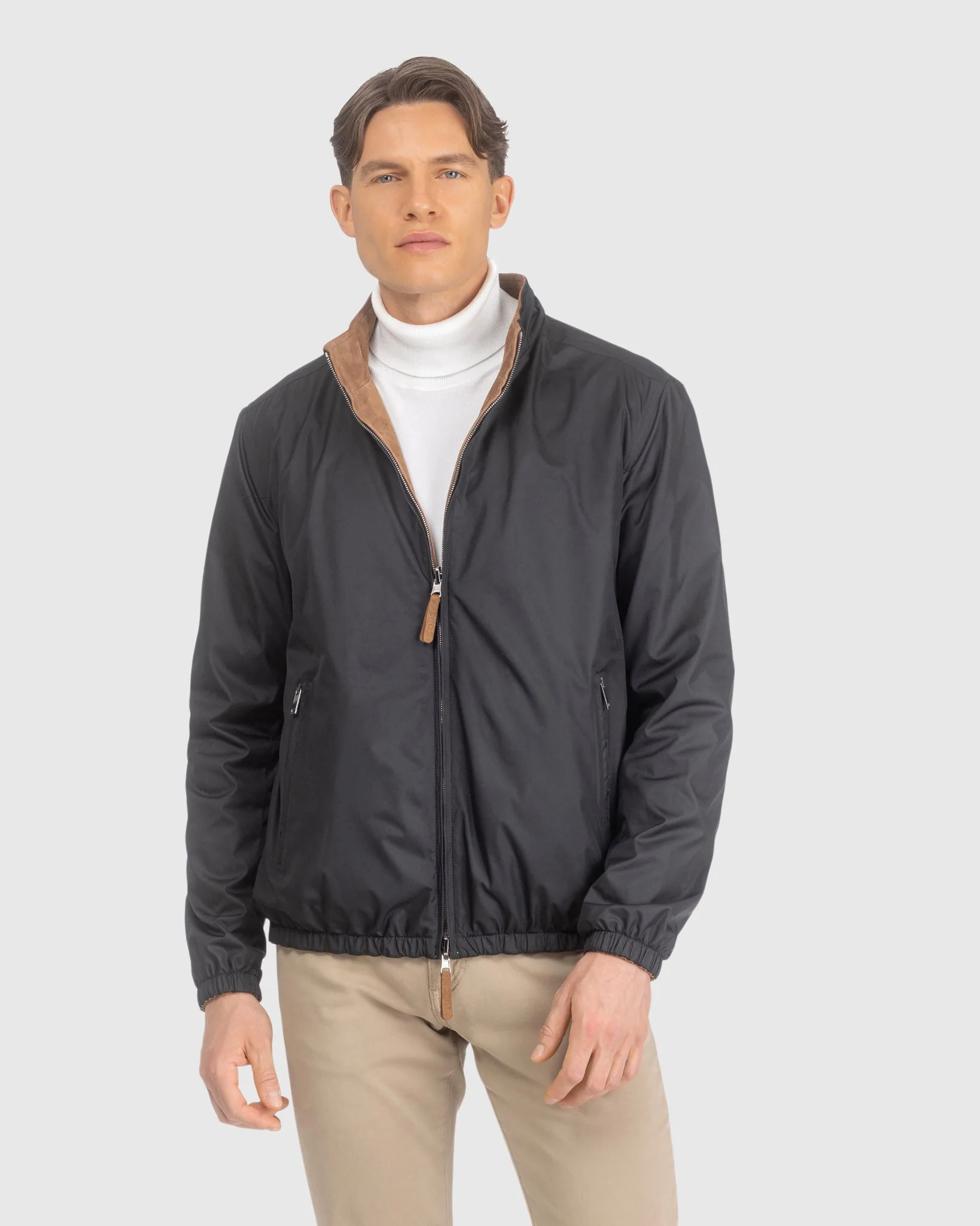 Mens Goat Suede Jacket Reversible To Polyester - Image 11