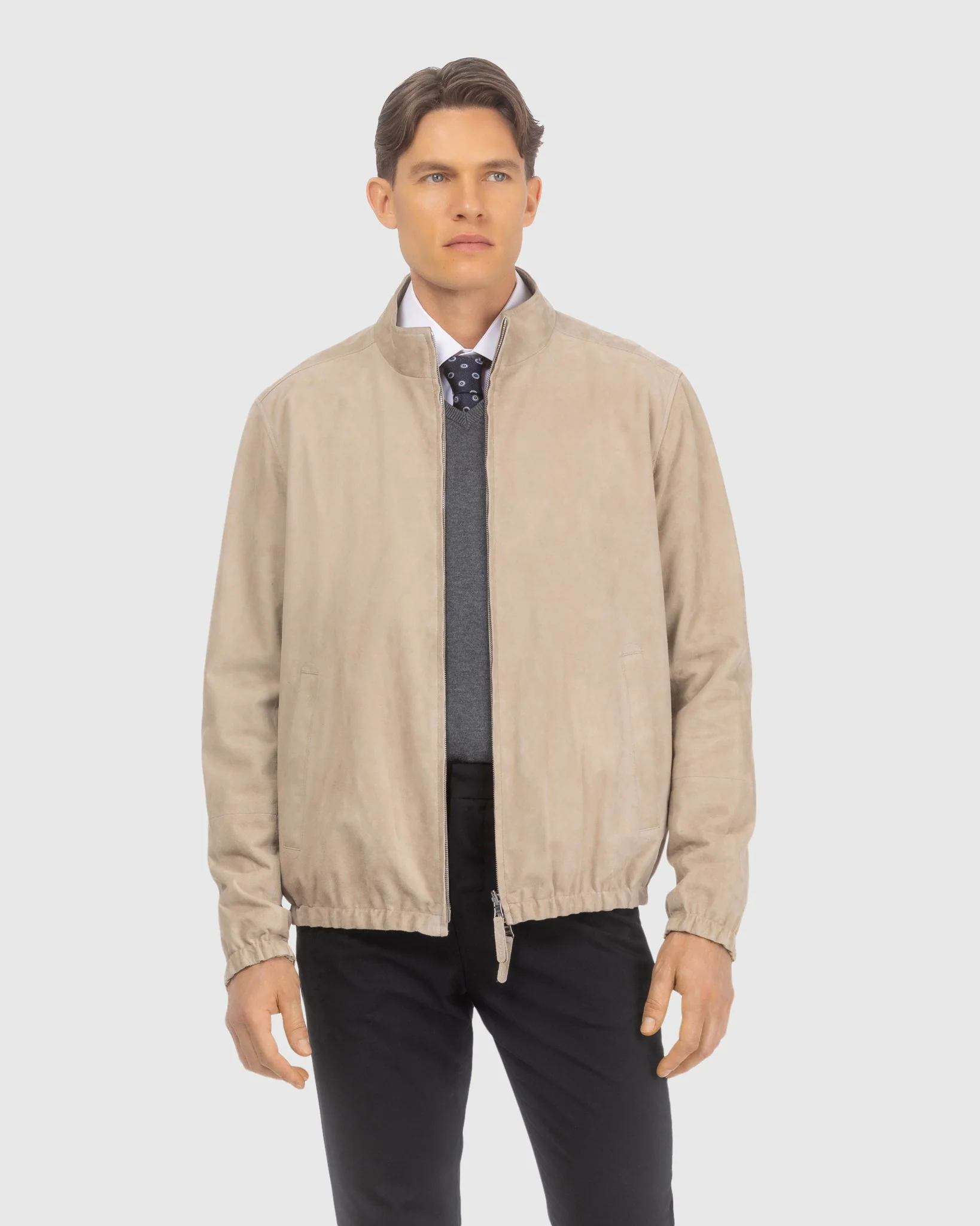 Mens Goat Suede Jacket Reversible To Polyester - Image 4