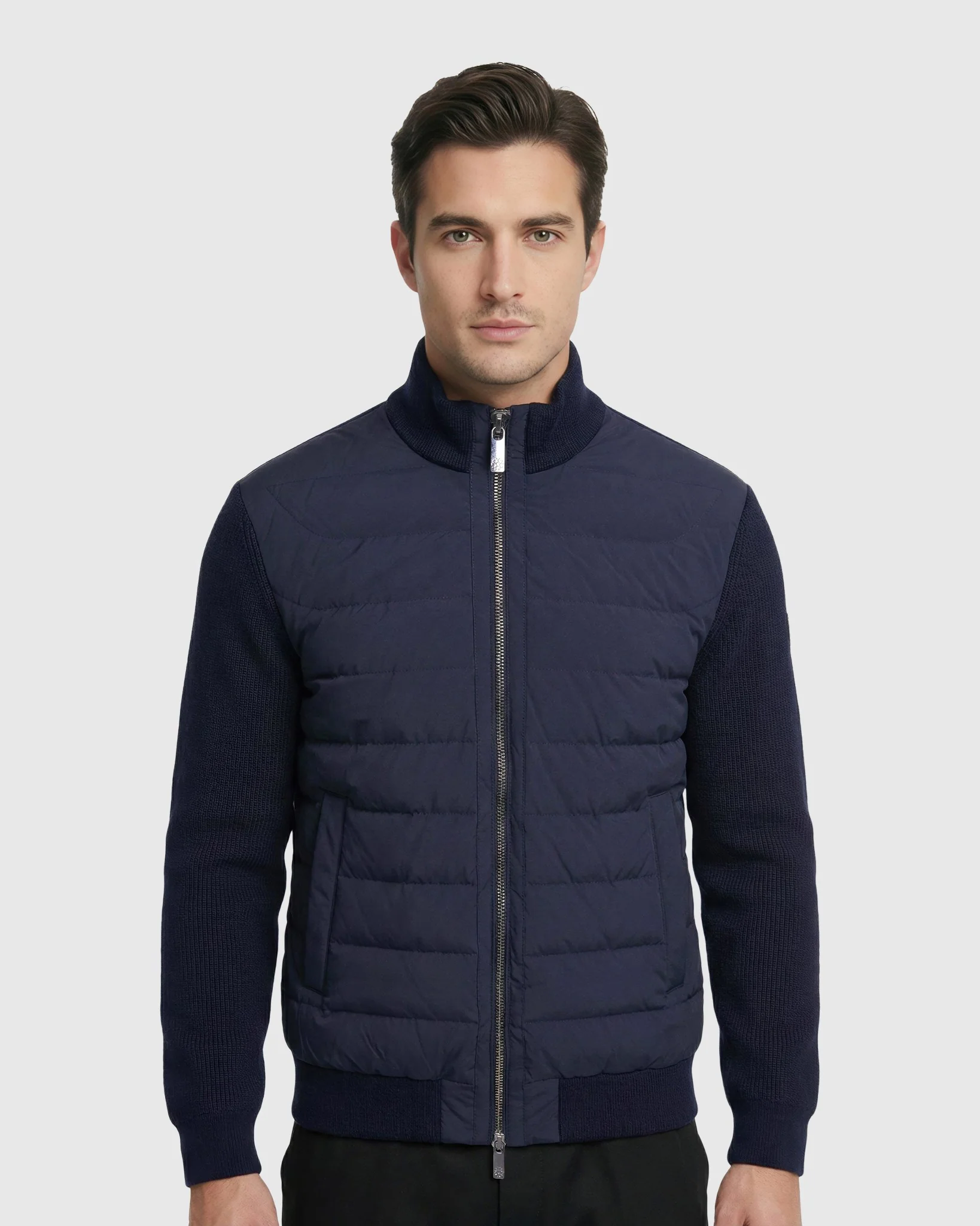 MEN'S KNIT BOMBER JACKET WITH QUILTED DOWN - Image 11