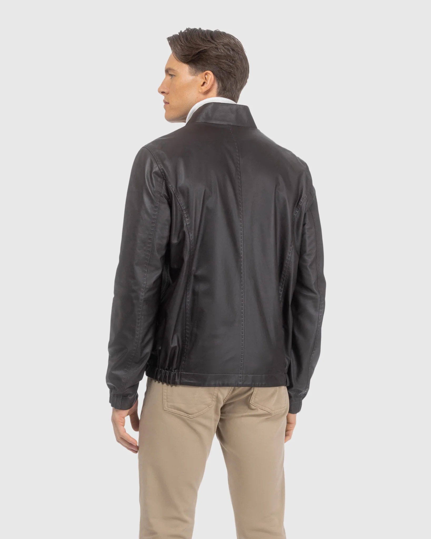 Men's Light Nappa Leather Jacket Reversible To Loro Piana Cashmere And Wool - Image 12