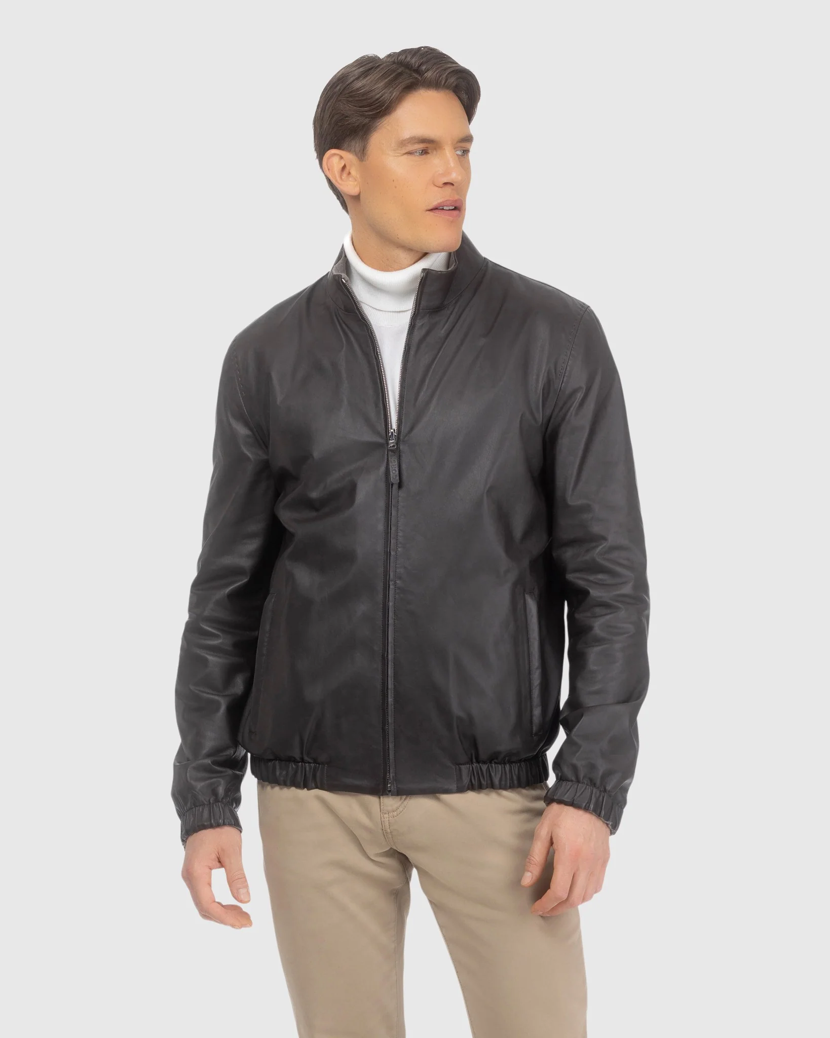 Men's Light Nappa Leather Jacket Reversible To Loro Piana Cashmere And Wool - Image 13