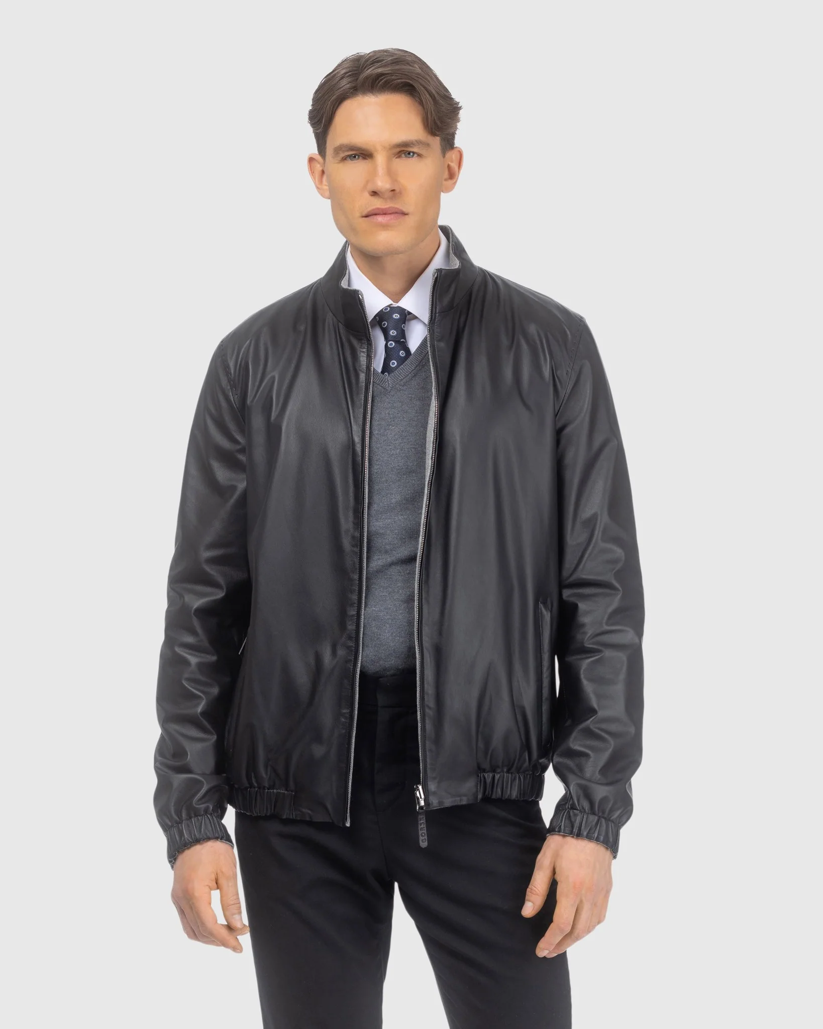 Men's Light Nappa Leather Jacket Reversible To Loro Piana Cashmere And Wool - Image 4