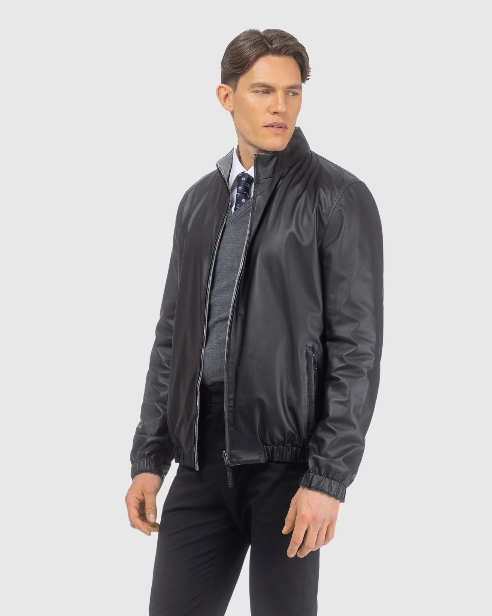Men's Light Nappa Leather Jacket Reversible To Loro Piana Cashmere And Wool - Image 6