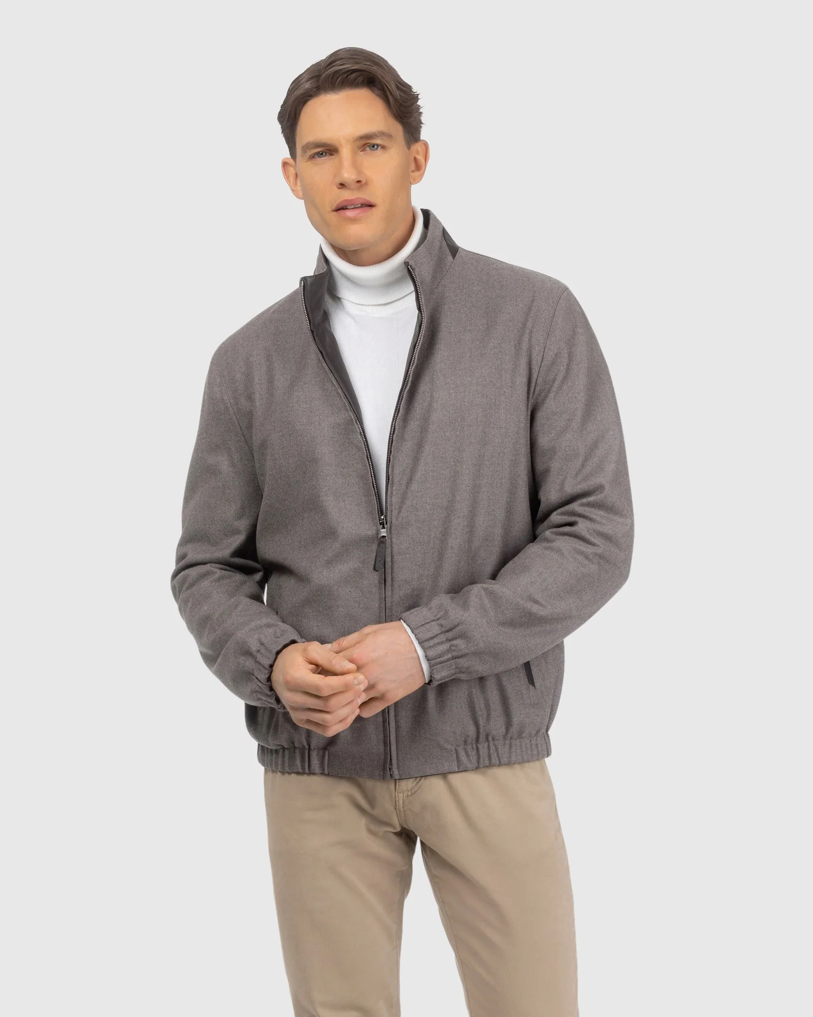 Men's Light Nappa Leather Jacket Reversible To Loro Piana Cashmere And Wool - Image 8