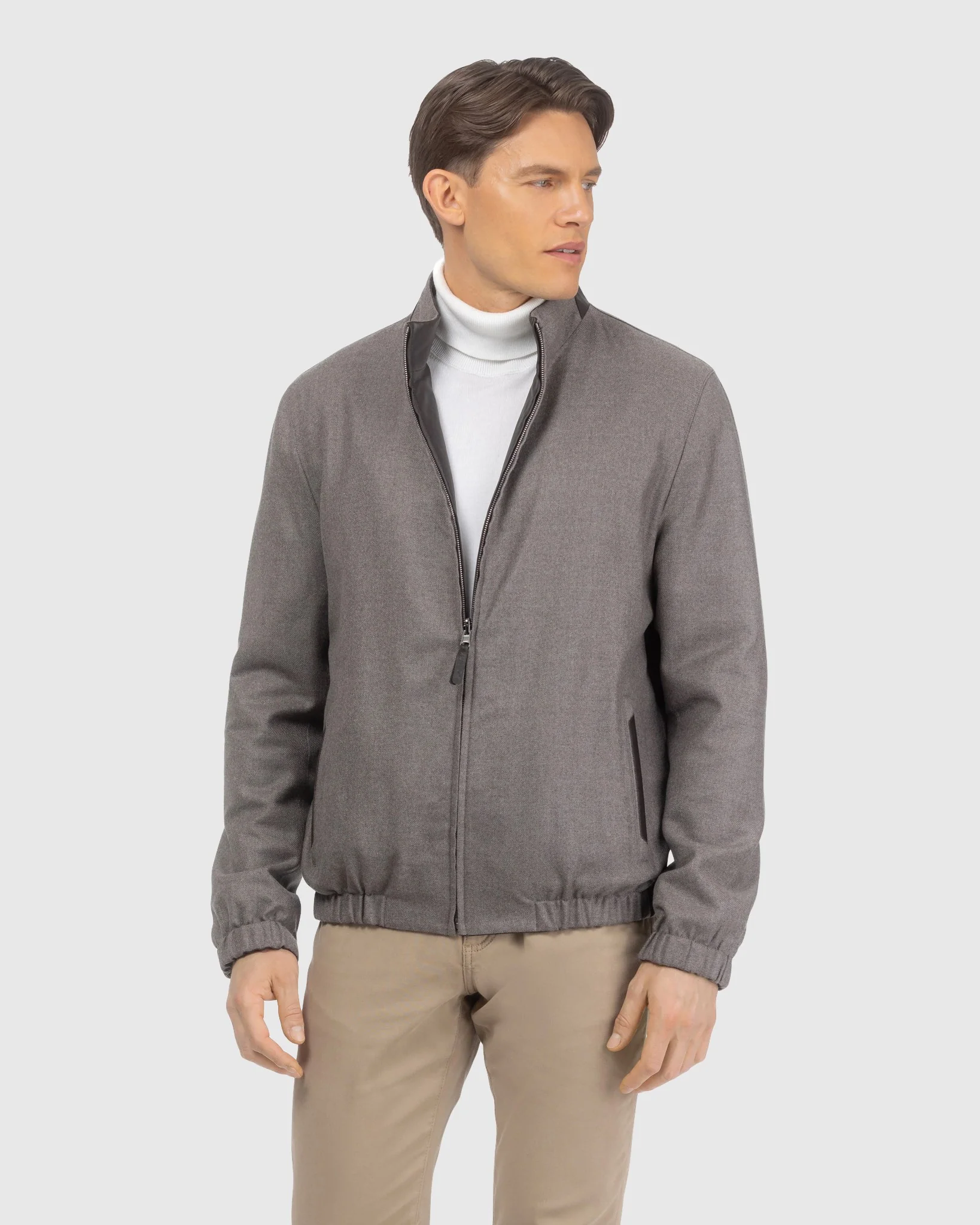 Men's Light Nappa Leather Jacket Reversible To Loro Piana Cashmere And Wool - Image 9