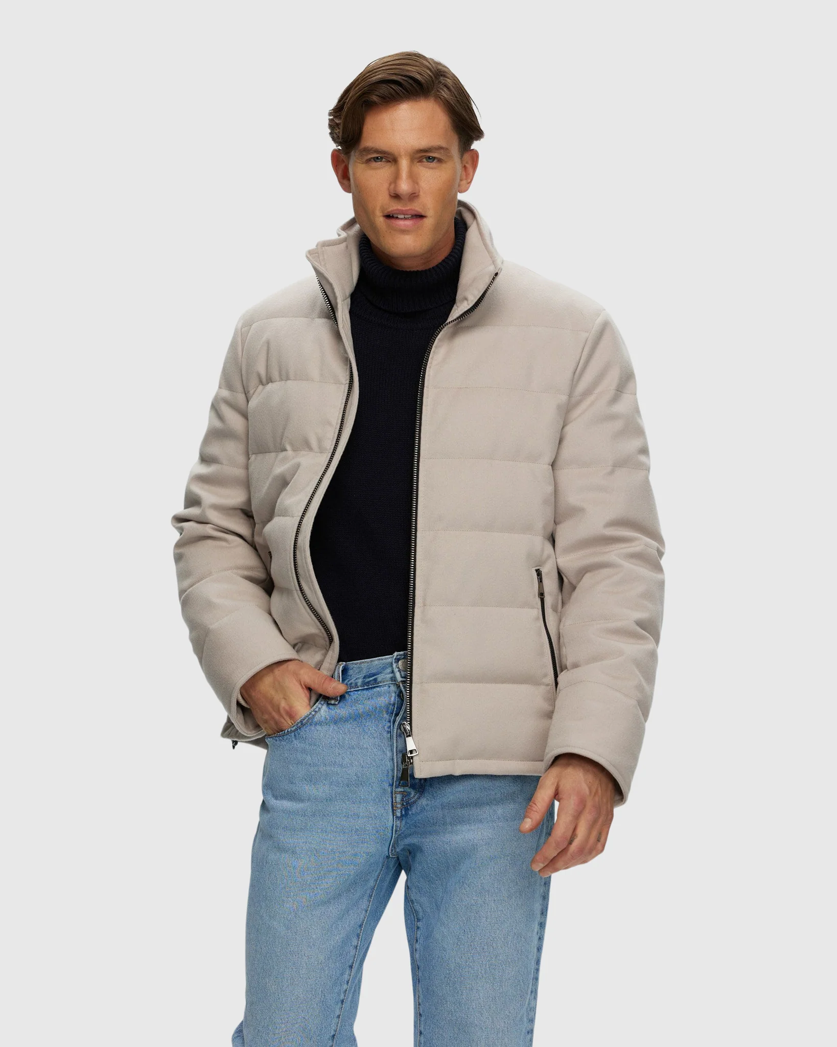 MENS LORO PIANA CASHMERE QUILTED DOWN JACKET - Image 4