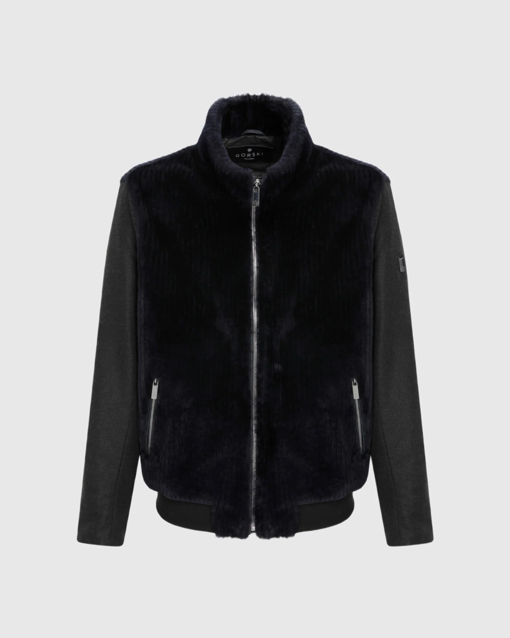 Men's Jacket Crafted From Loro Piana Cashmere And Wool With Grooved Shearling Lamb Front - Image 7