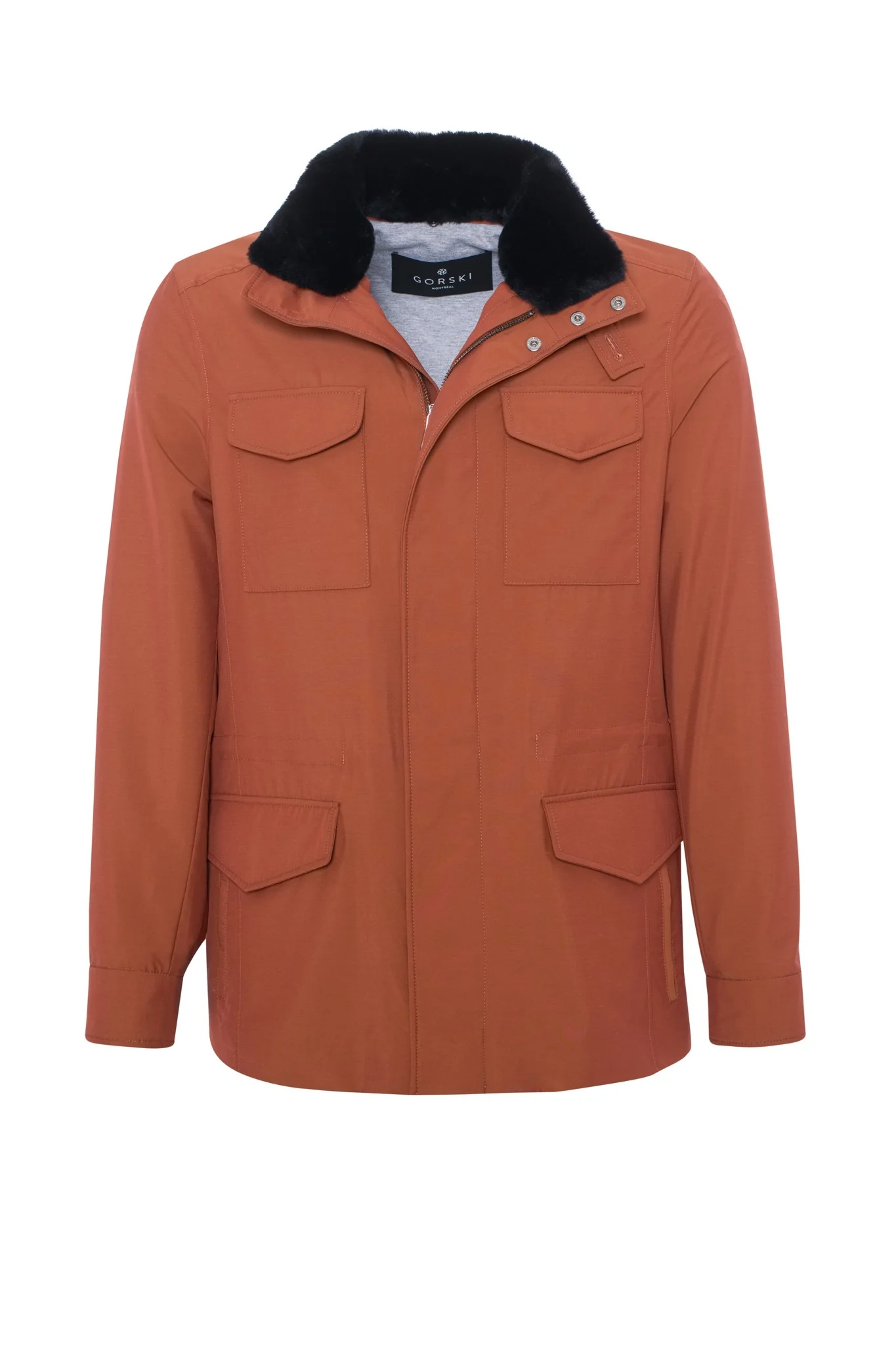 MENS LORO PIANA STORM SYSTEM LINED JACKET W/ DET. SHEARLING LAMB COLLAR, CONCEALED HOOD - Image 5