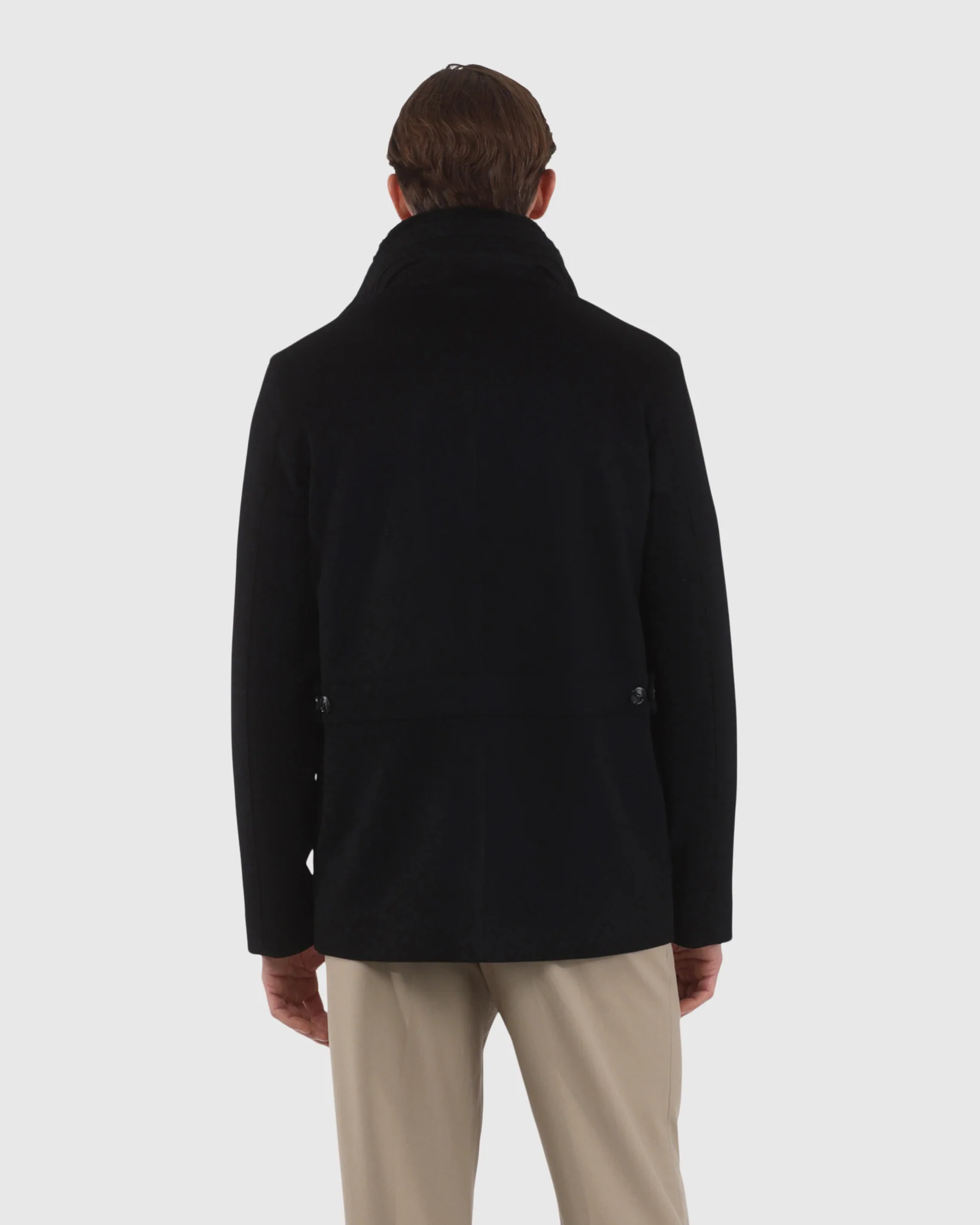 MENS LORO PIANA WOOL JACKET WITH DETACHABLE SELECT SHEARLING LAMB COLLAR - Image 17