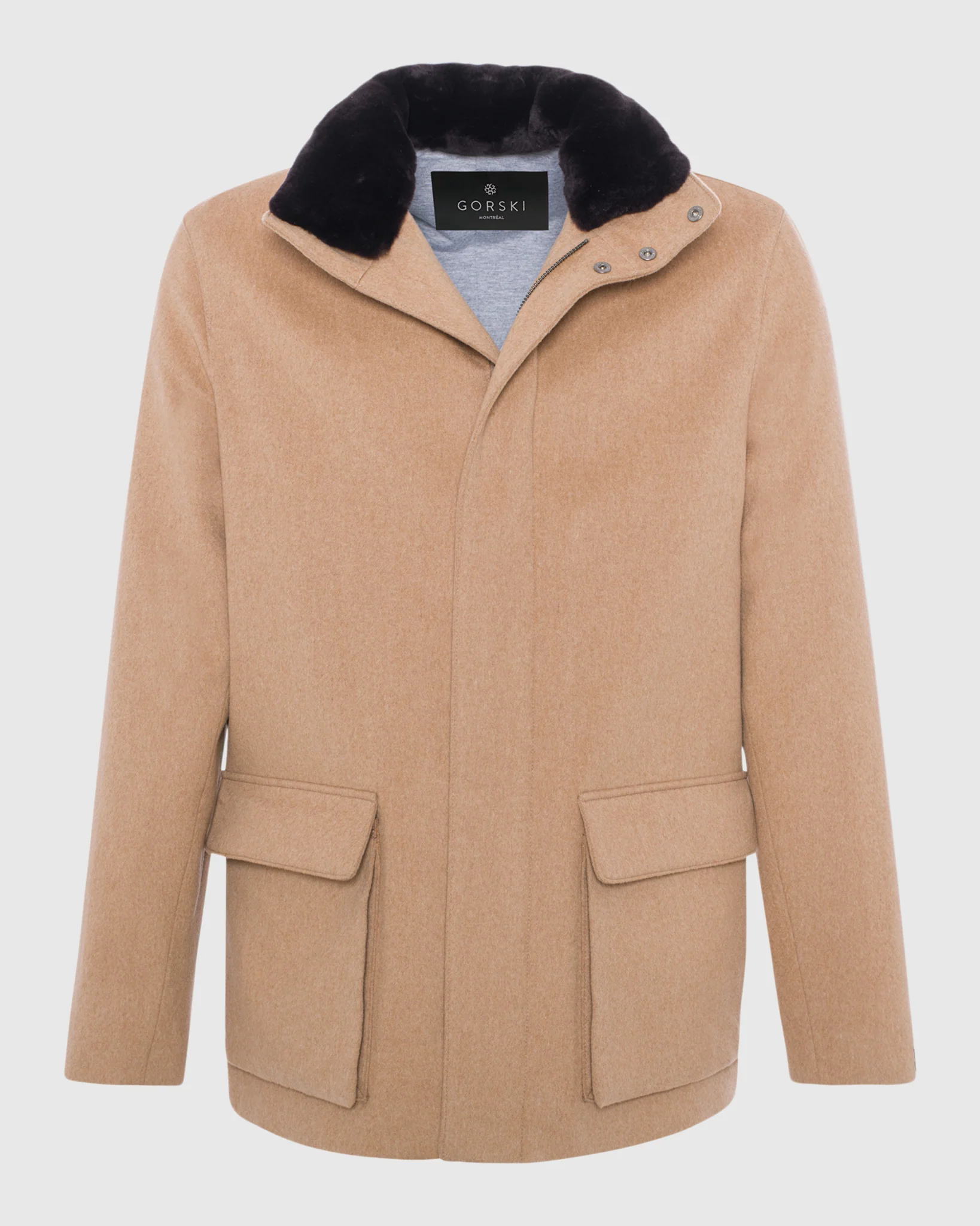 MENS LORO PIANA WOOL JACKET WITH DETACHABLE SELECT SHEARLING LAMB COLLAR - Image 18