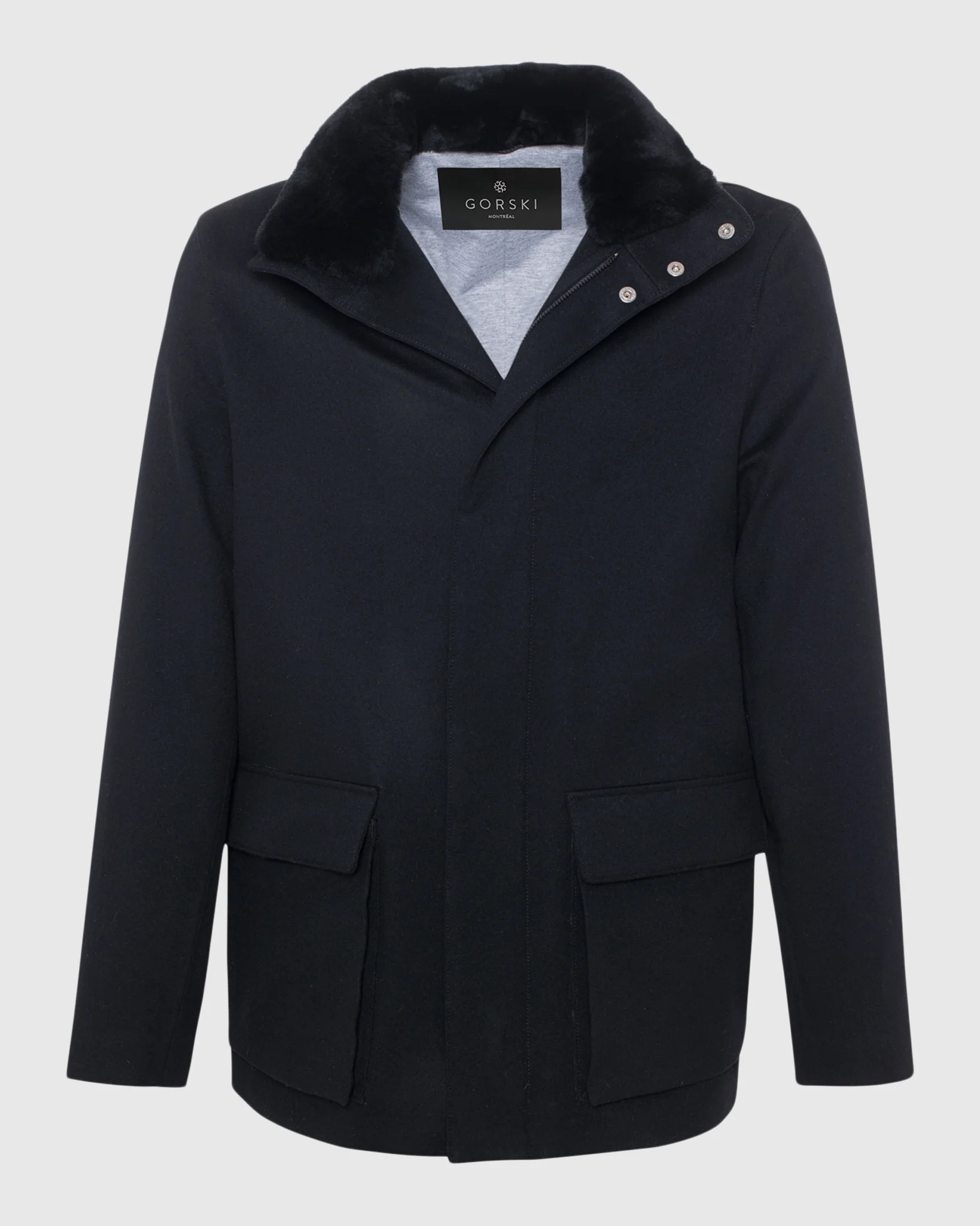 MENS LORO PIANA WOOL JACKET WITH DETACHABLE SELECT SHEARLING LAMB COLLAR - Image 19