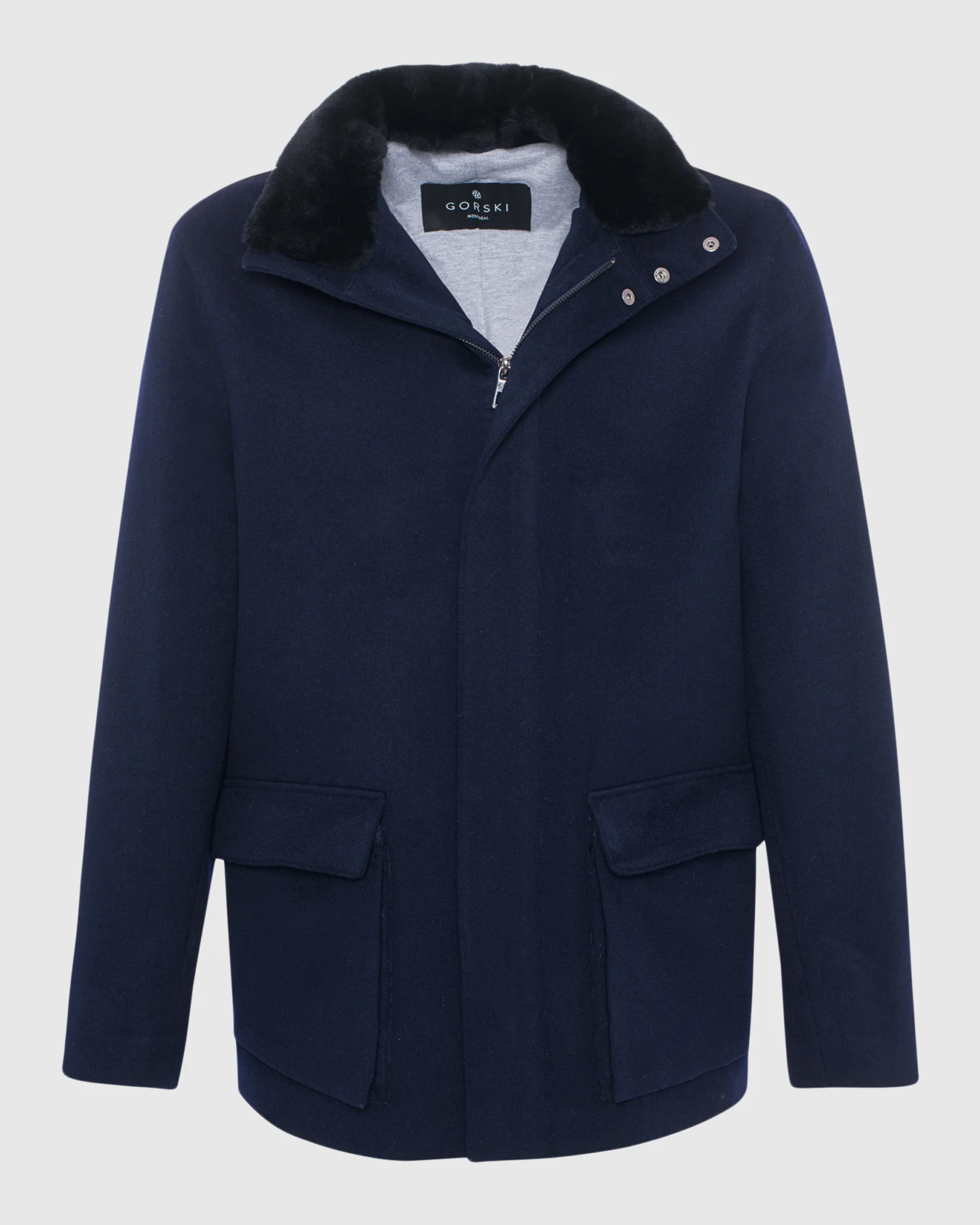 MENS LORO PIANA WOOL JACKET WITH DETACHABLE SELECT SHEARLING LAMB COLLAR - Image 20