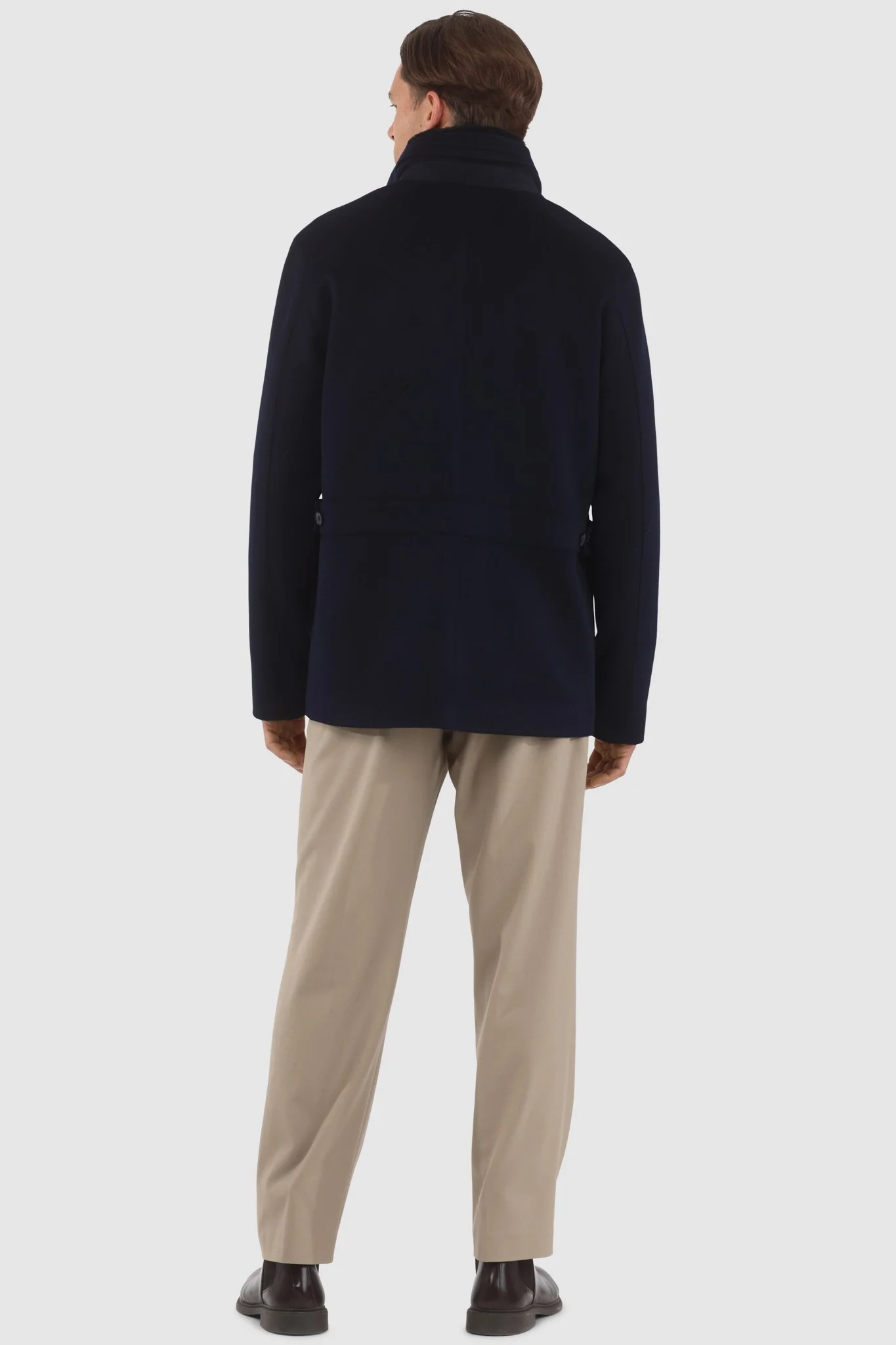 MENS LORO PIANA WOOL JACKET WITH DETACHABLE SELECT SHEARLING LAMB COLLAR - Image 3