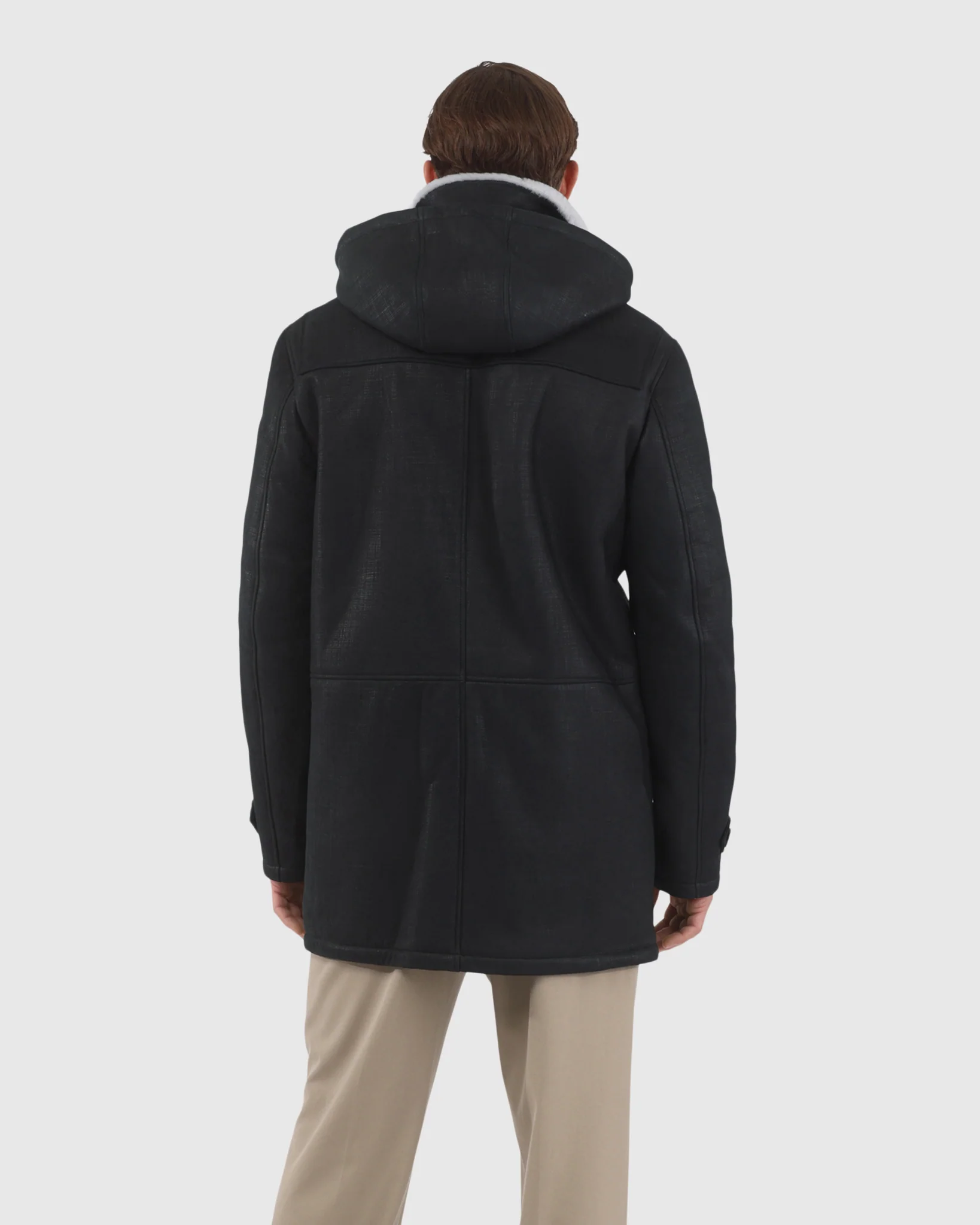 Men's Merino Shearling Lamb Jacket, Hood - Image 11