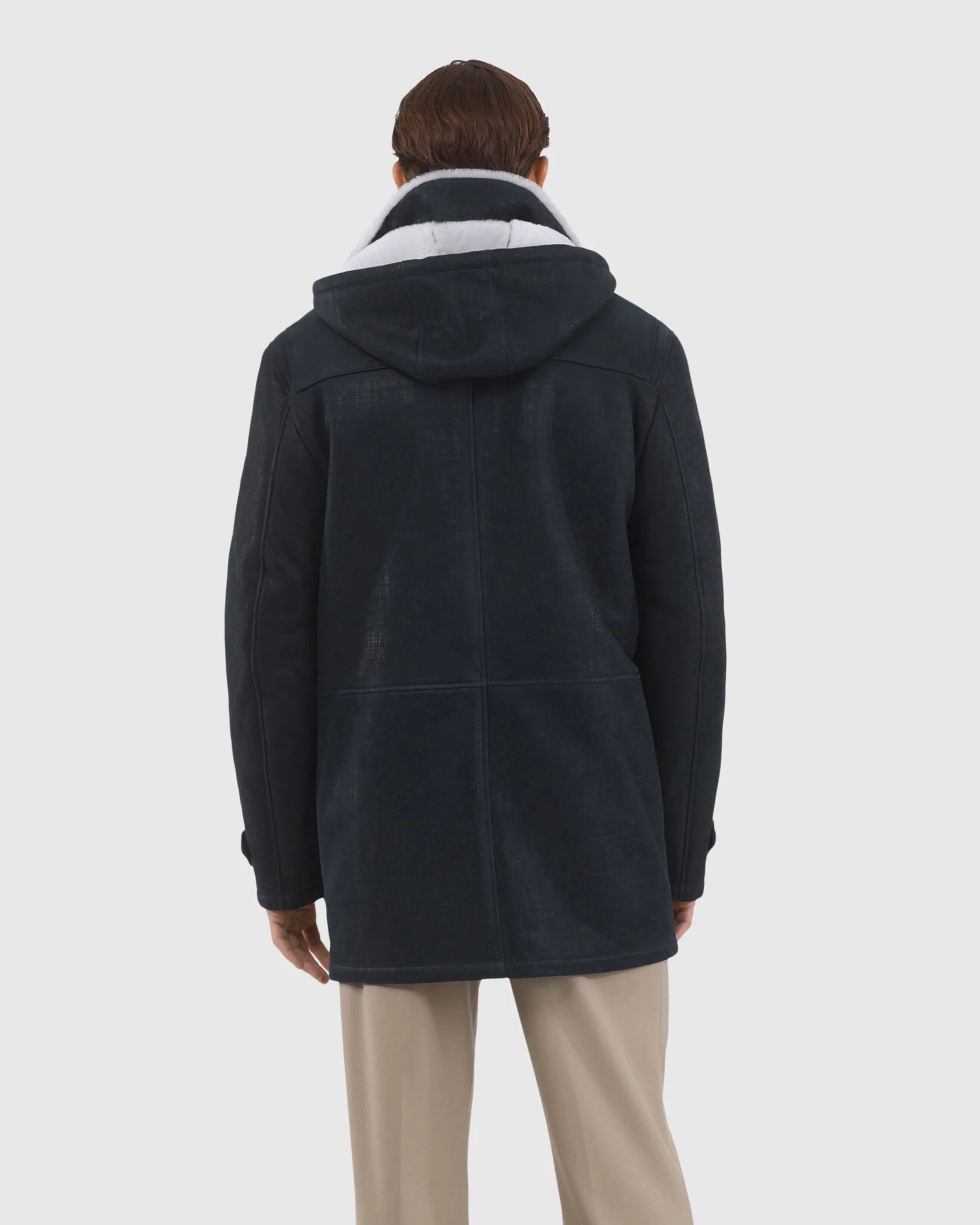 Men's Merino Shearling Lamb Jacket, Hood - Image 15