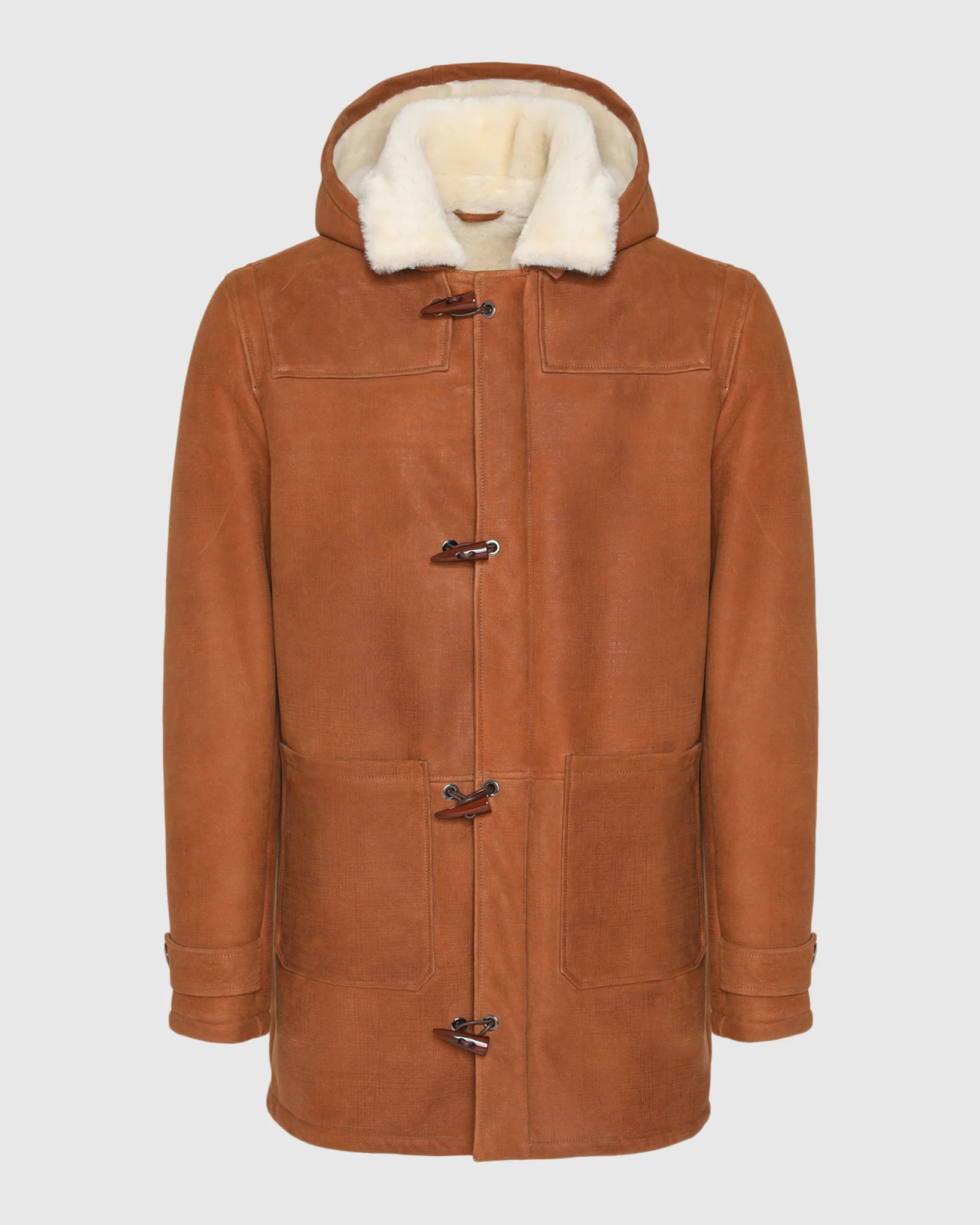Men's Merino Shearling Lamb Jacket, Hood - Image 17
