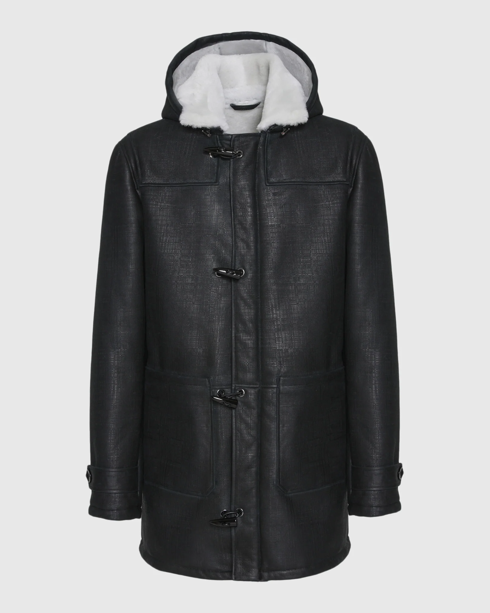 Men's Merino Shearling Lamb Jacket, Hood - Image 18
