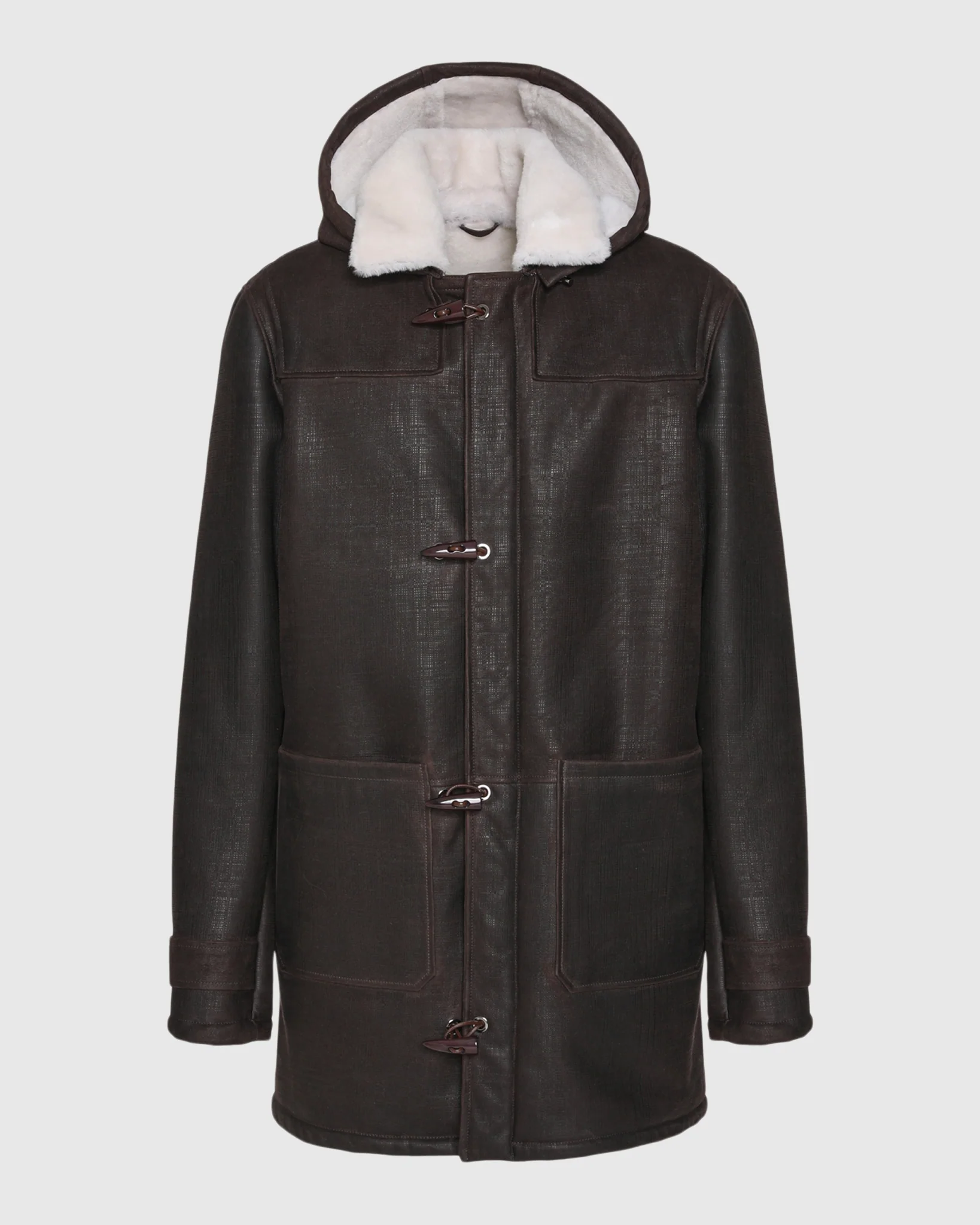 Men's Merino Shearling Lamb Jacket, Hood - Image 19