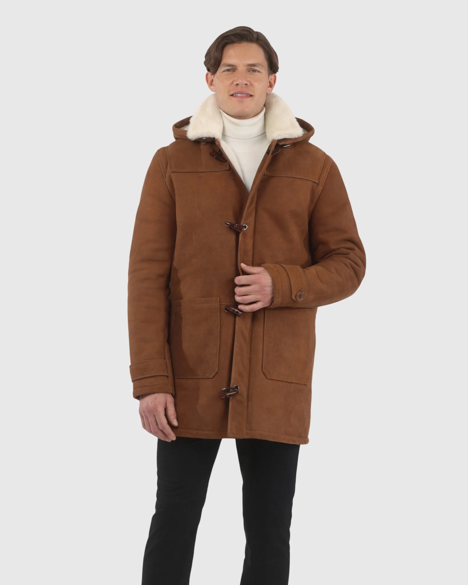 Men's Merino Shearling Lamb Jacket, Hood - Image 2