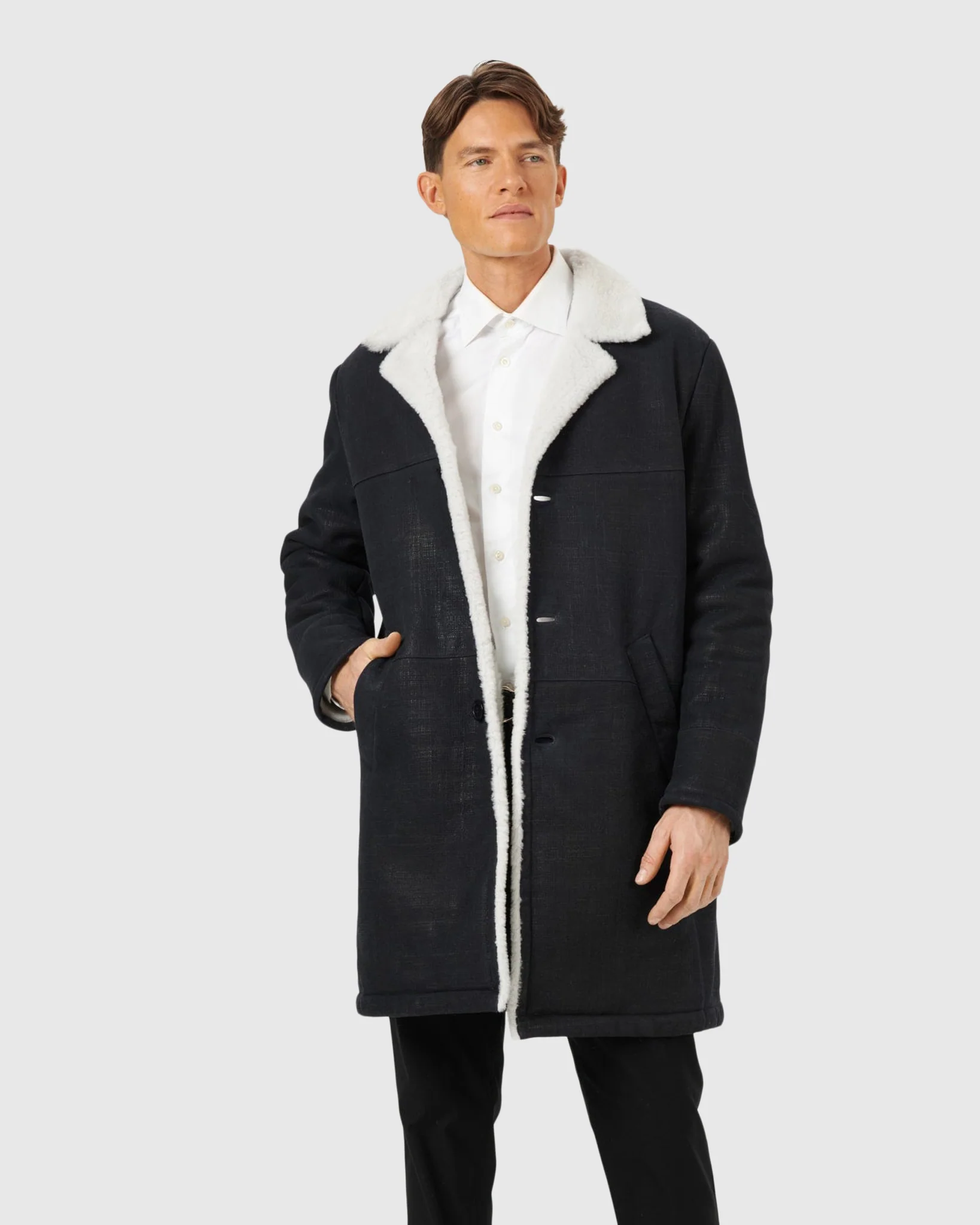 Men's Merino Shearling Lamb Short Coat - Image 12