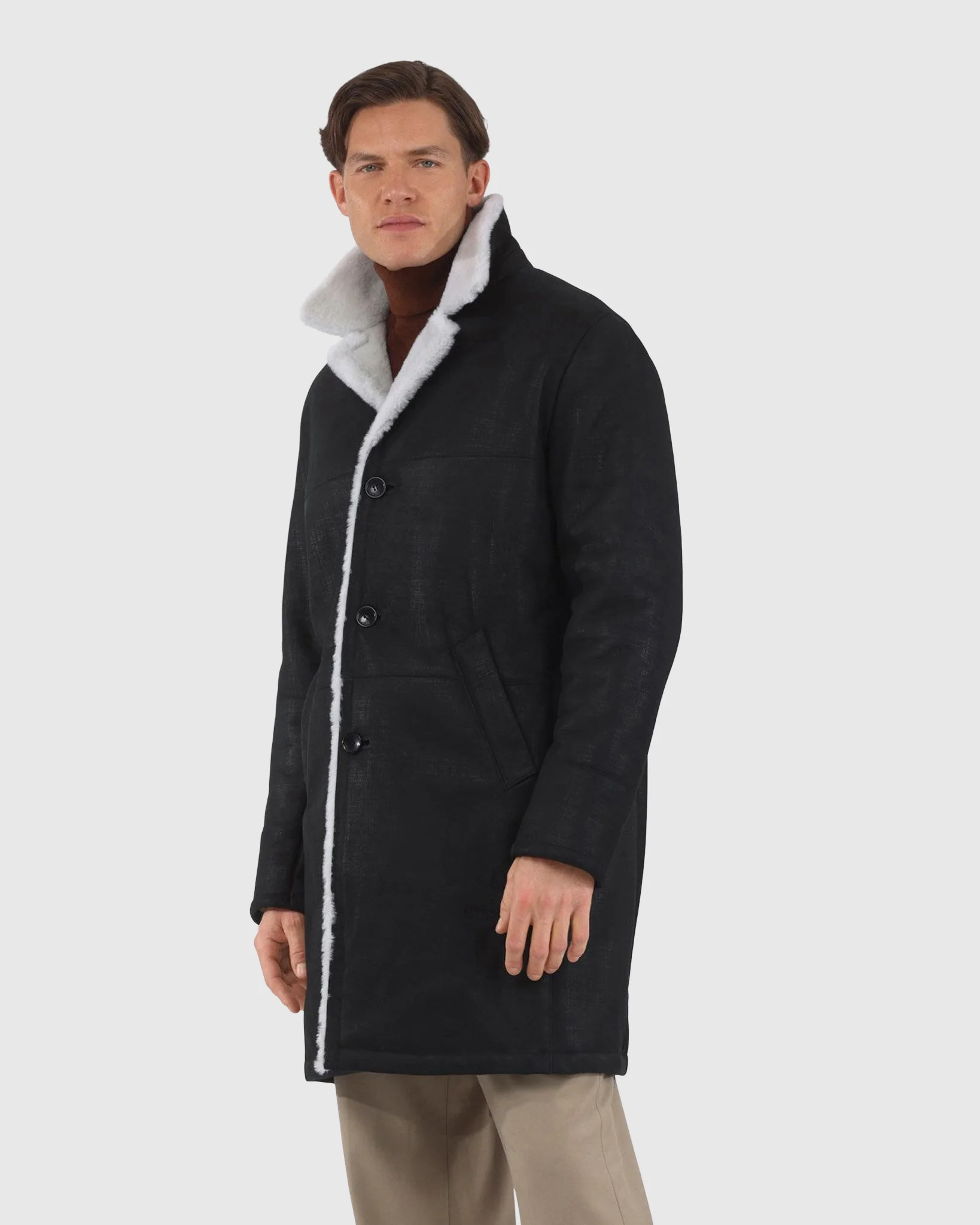Men's Merino Shearling Lamb Short Coat - Image 4