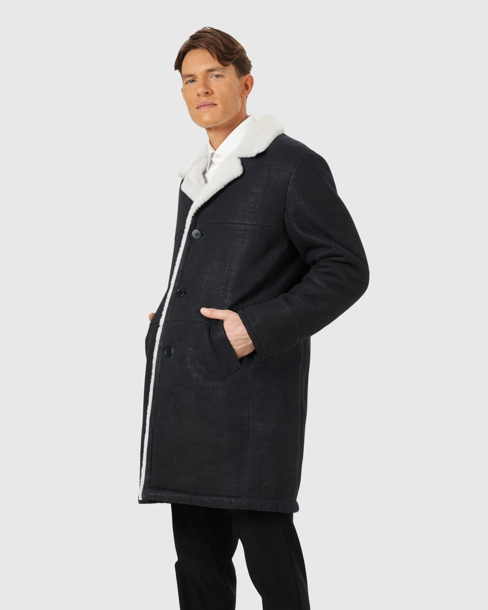 Men's Merino Shearling Lamb Short Coat - Image 8