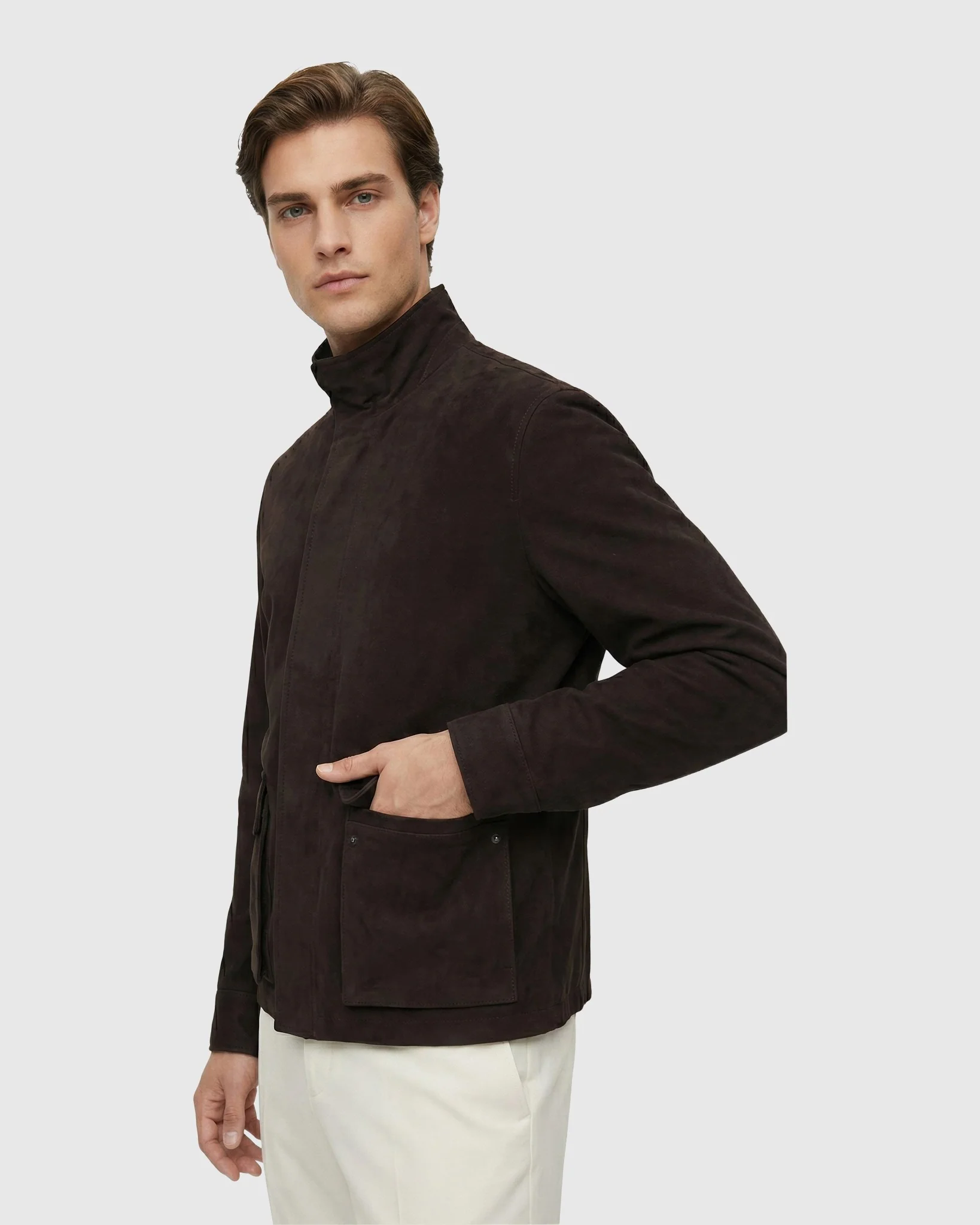 Men's Nubuck Jacket Crafted From Cashmere & Wool Loro Piana Lining - Image 10