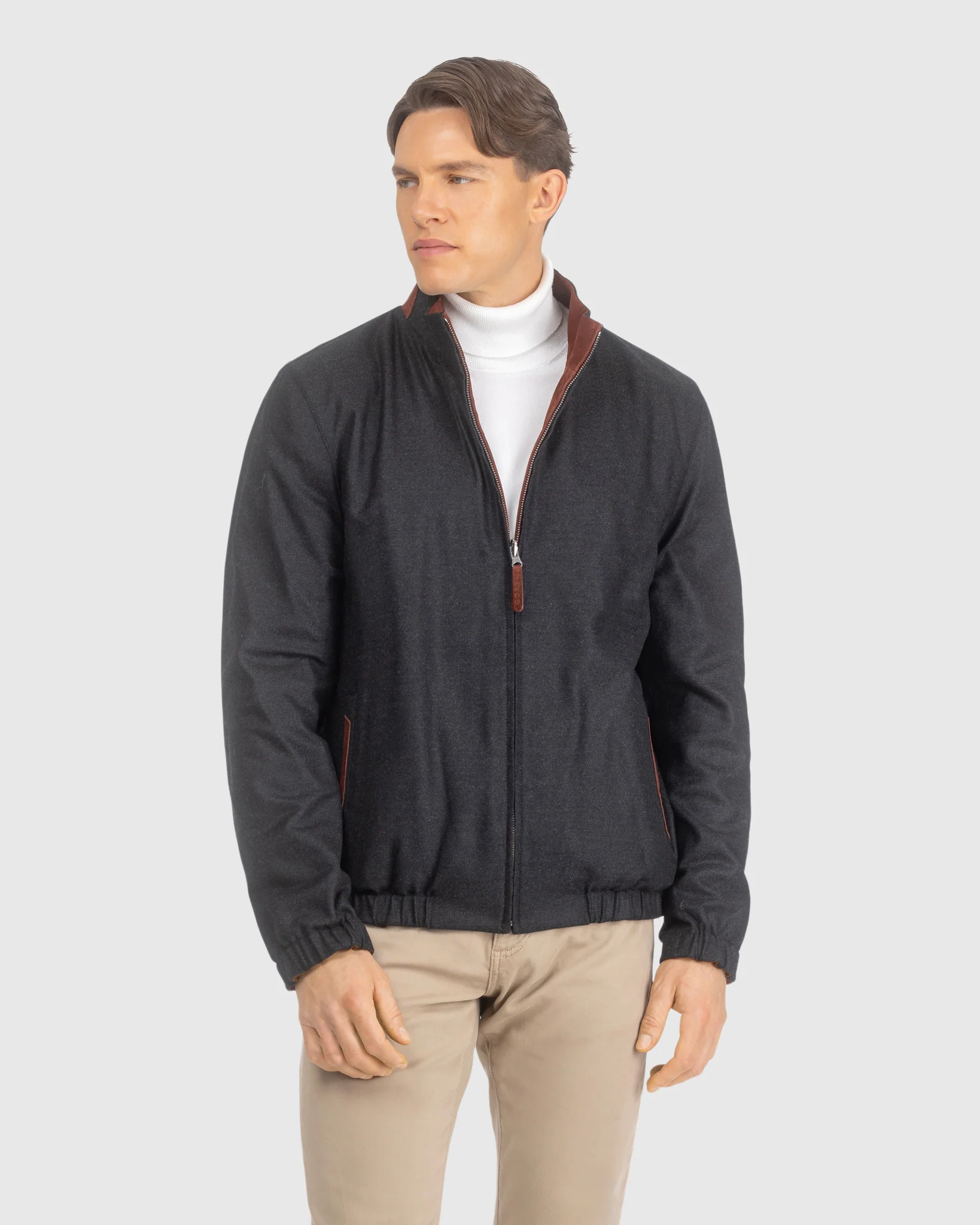 Men's Nubuck Jacket Reversible To Loro Piana Cashmere and Wool - Image 10