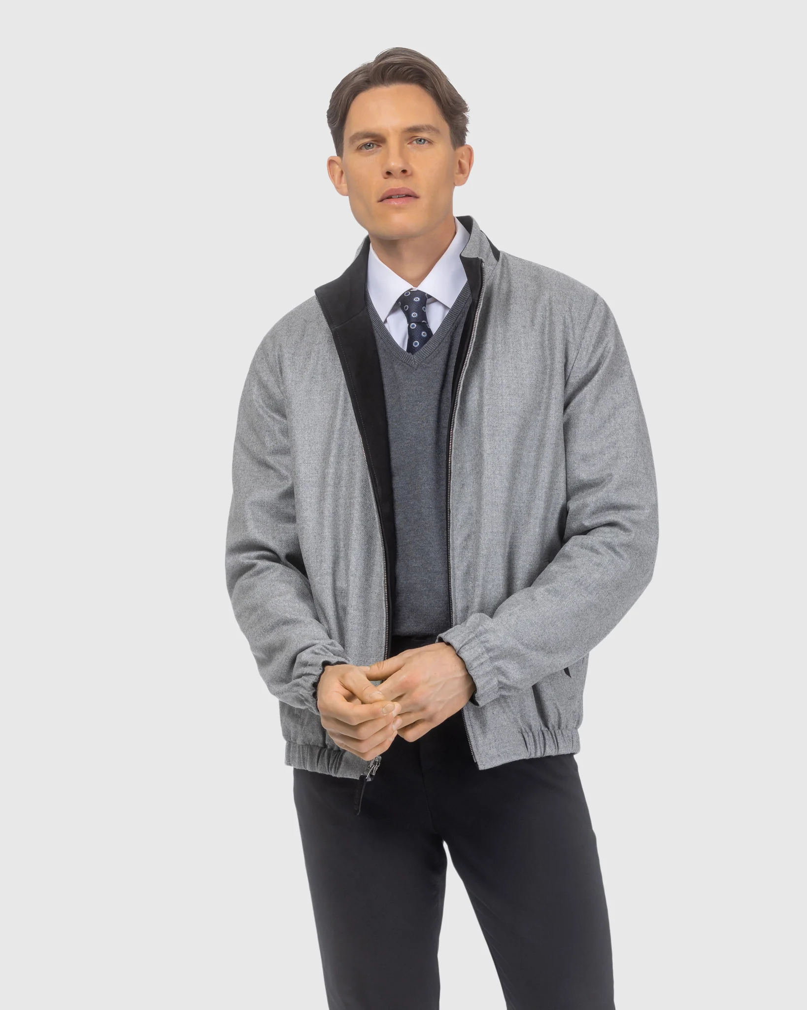 Men's Nubuck Jacket Reversible To Loro Piana Cashmere and Wool - Image 19