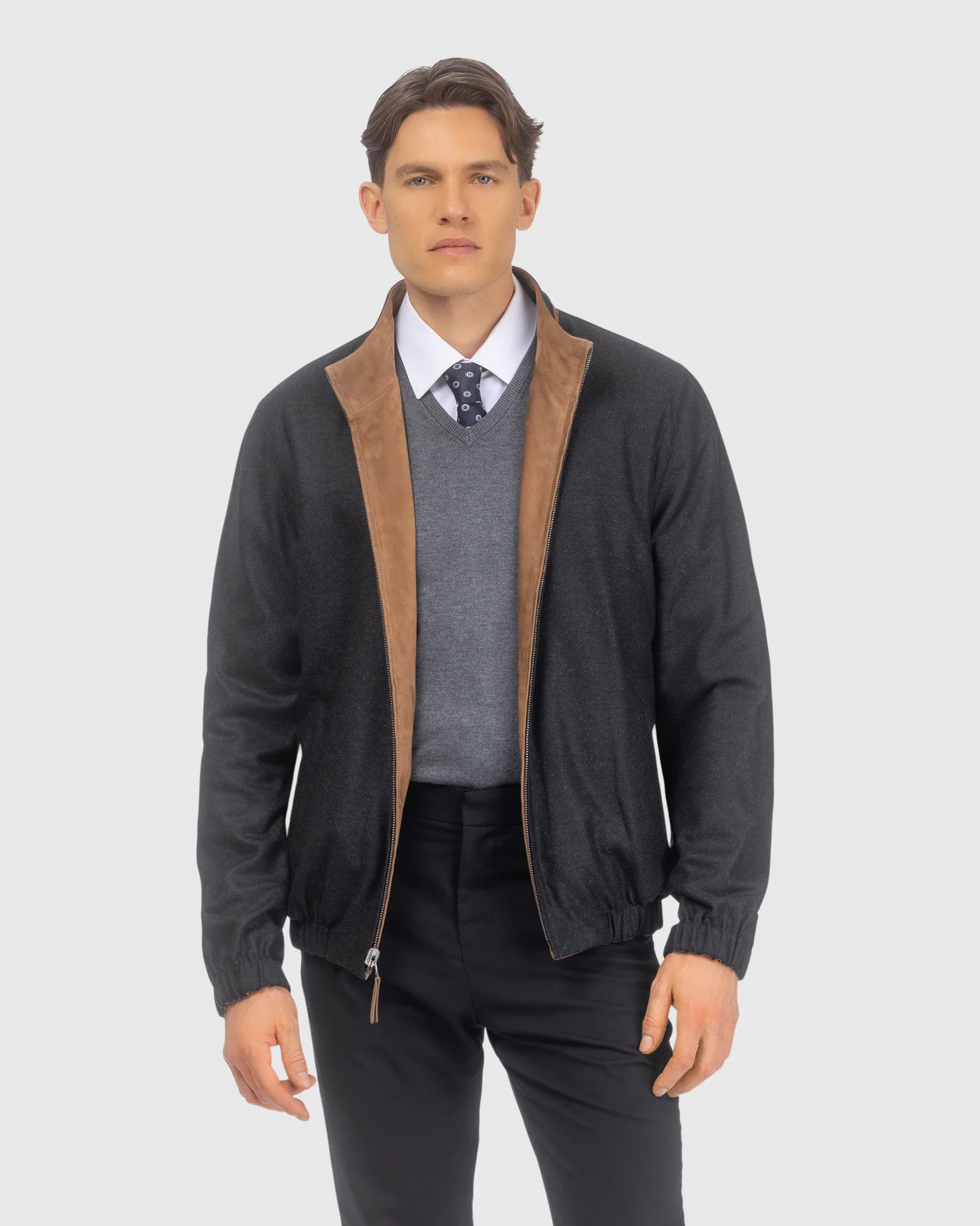 Men's Nubuck Jacket Reversible To Loro Piana Cashmere and Wool - Image 5