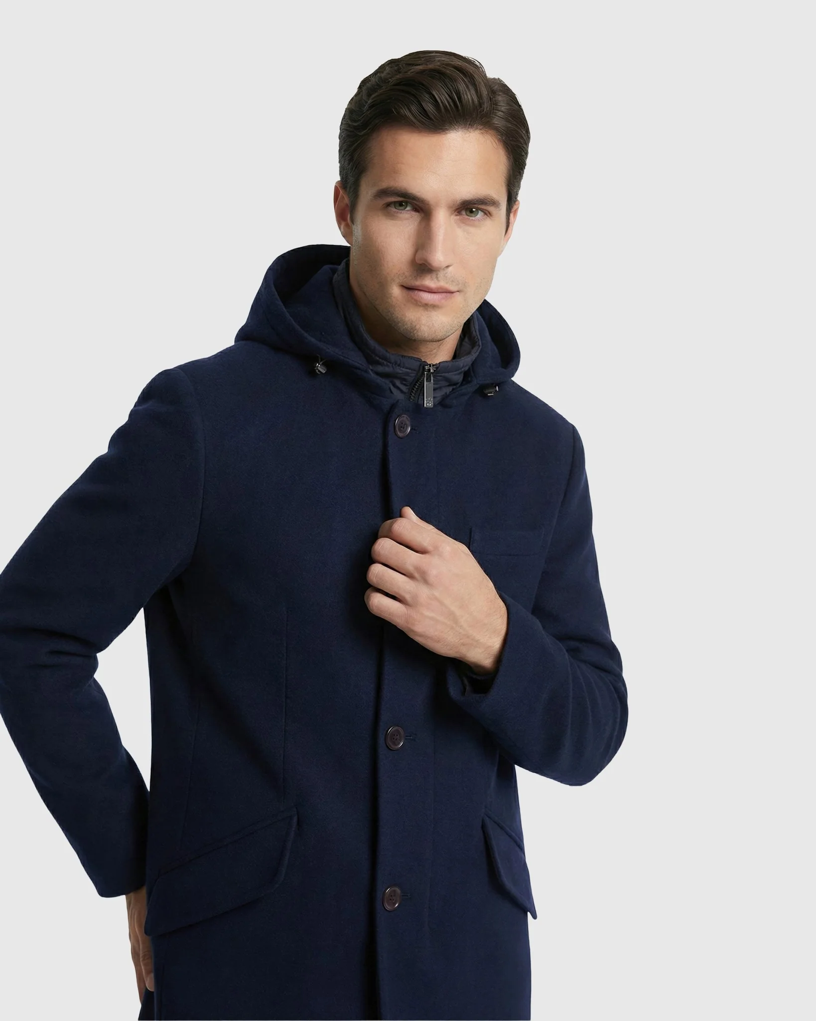 MEN`S PARKA CRAFTED FROM LORO PIANA WOOL, SELECT NUBUCK CROCO EMBOSSED DICKEY - Image 11