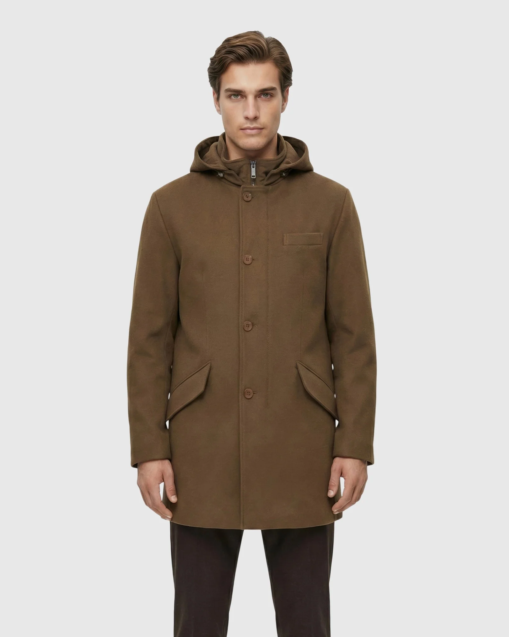 MEN`S PARKA CRAFTED FROM LORO PIANA WOOL, SELECT NUBUCK CROCO EMBOSSED DICKEY - Image 14