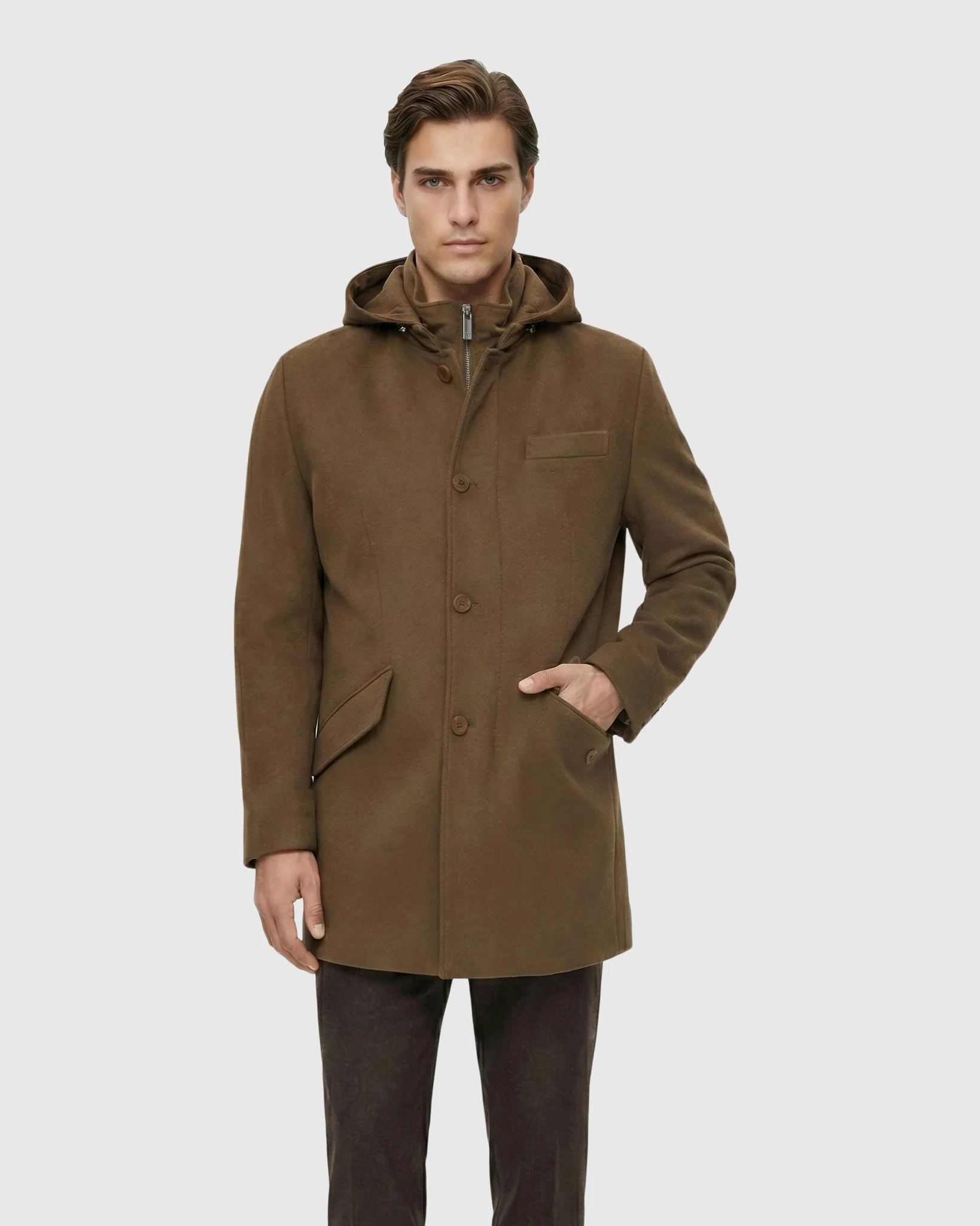 MEN`S PARKA CRAFTED FROM LORO PIANA WOOL, SELECT NUBUCK CROCO EMBOSSED DICKEY - Image 16