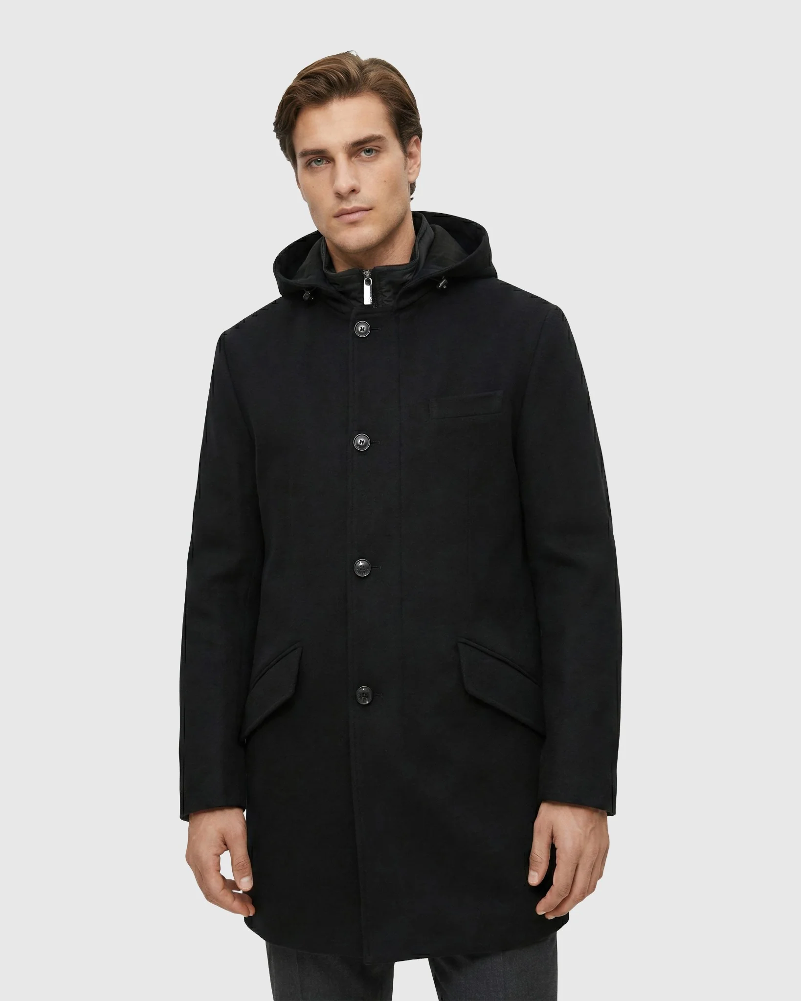 MEN`S PARKA CRAFTED FROM LORO PIANA WOOL, SELECT NUBUCK CROCO EMBOSSED DICKEY - Image 5
