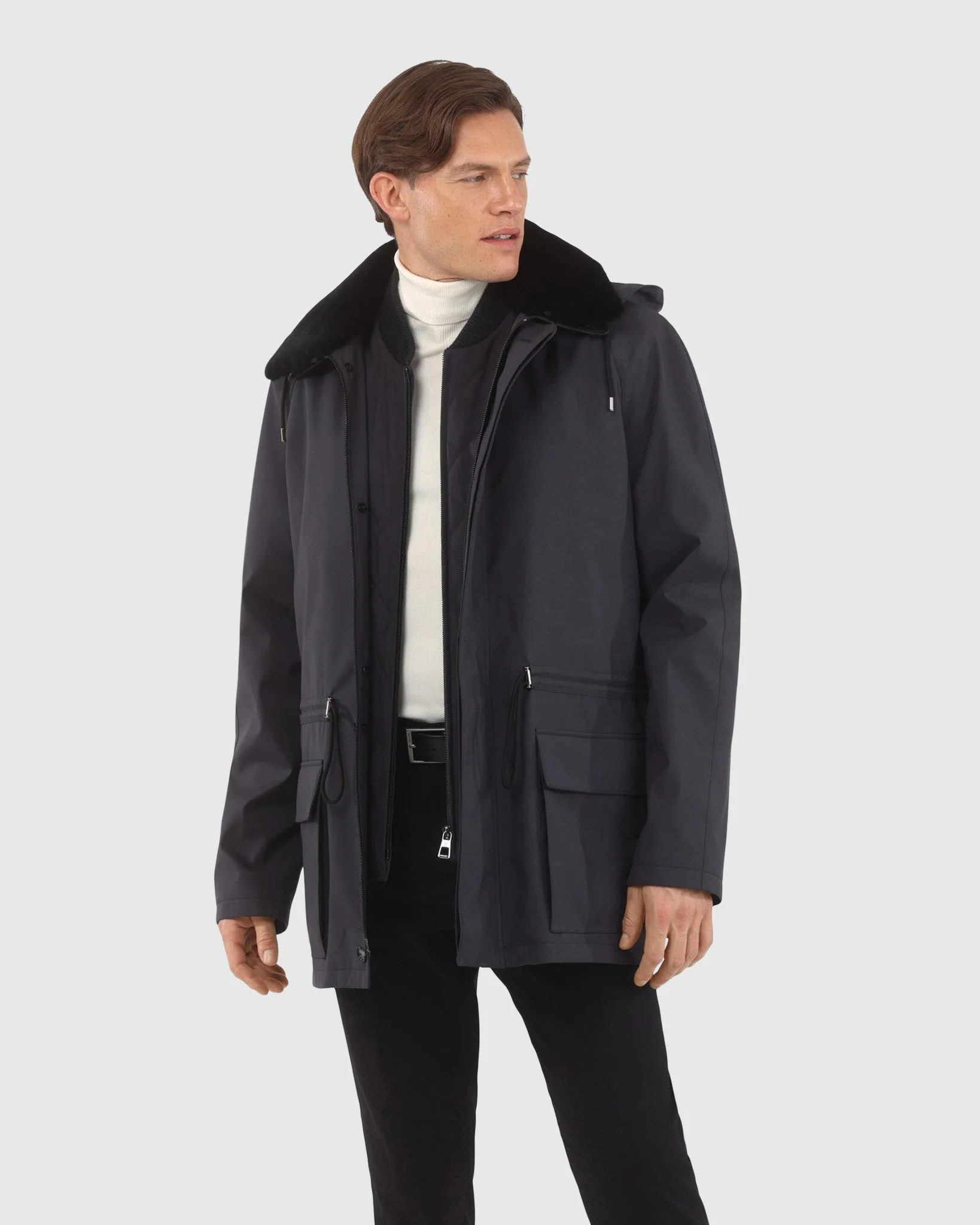 MENS PARKA WITH DETACHABLE SELECT SHEARLING LAMB COLLAR AND DETACHABLE VEST (2 PCS) - Image 13