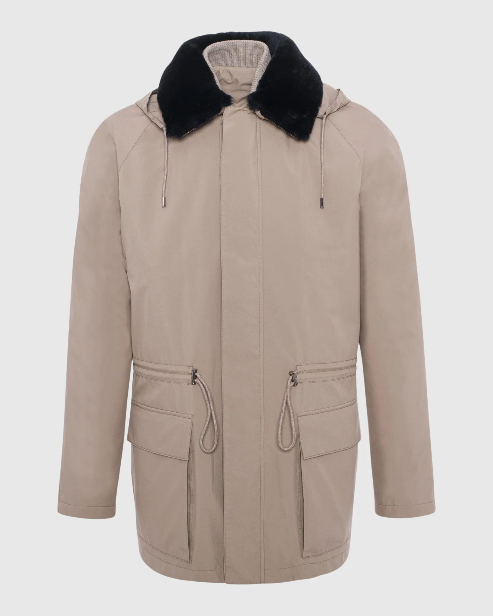 MENS PARKA WITH DETACHABLE SELECT SHEARLING LAMB COLLAR AND DETACHABLE VEST (2 PCS) - Image 6