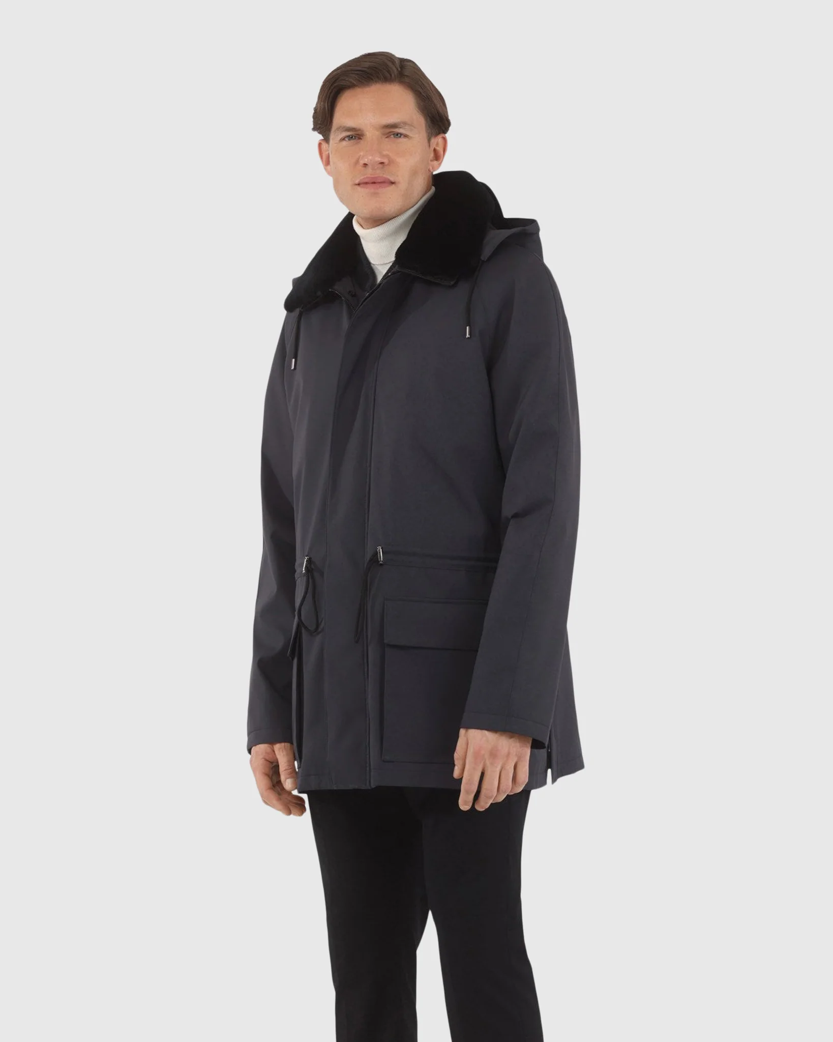 MENS PARKA WITH DETACHABLE SELECT SHEARLING LAMB COLLAR AND DETACHABLE VEST (2 PCS) - Image 9