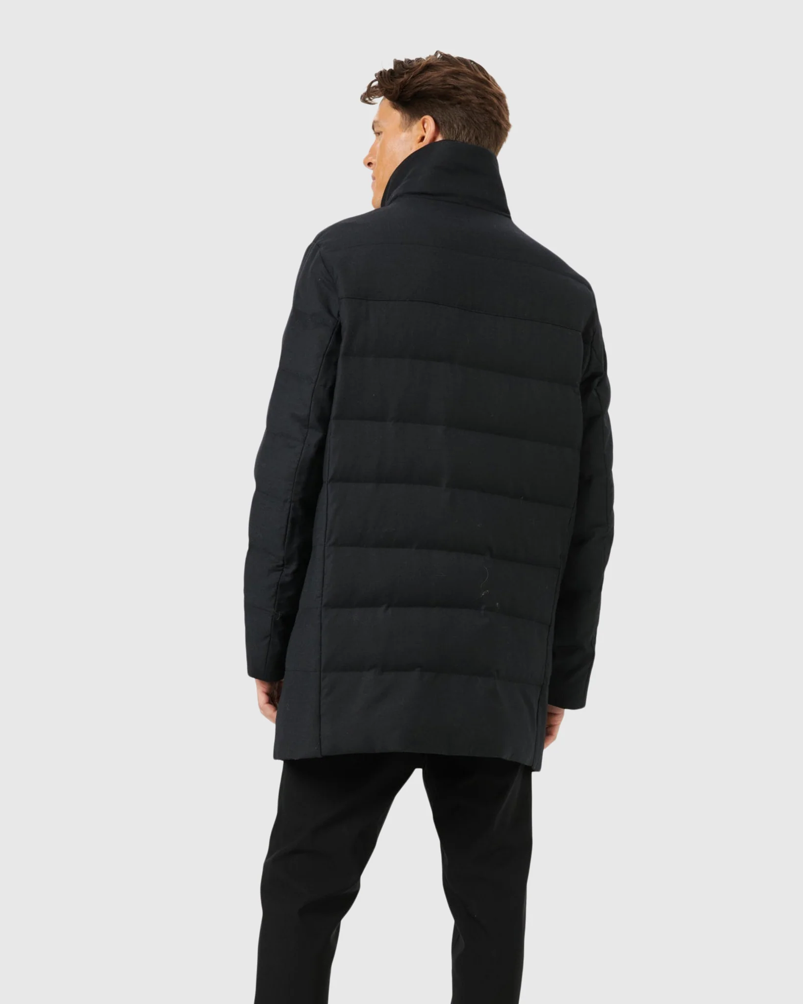 Men's Quilted Wool Stroller With Detachable Select Shearling Lamb Collar - Image 10